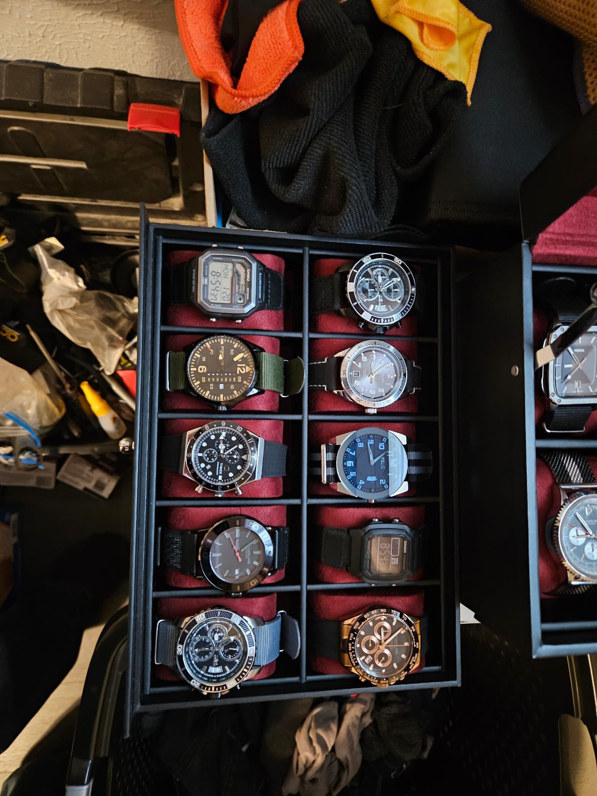 SONGMICS 20-Slot Watch Box, 3 Layers, Glass Lid, Lockable customer photo 2