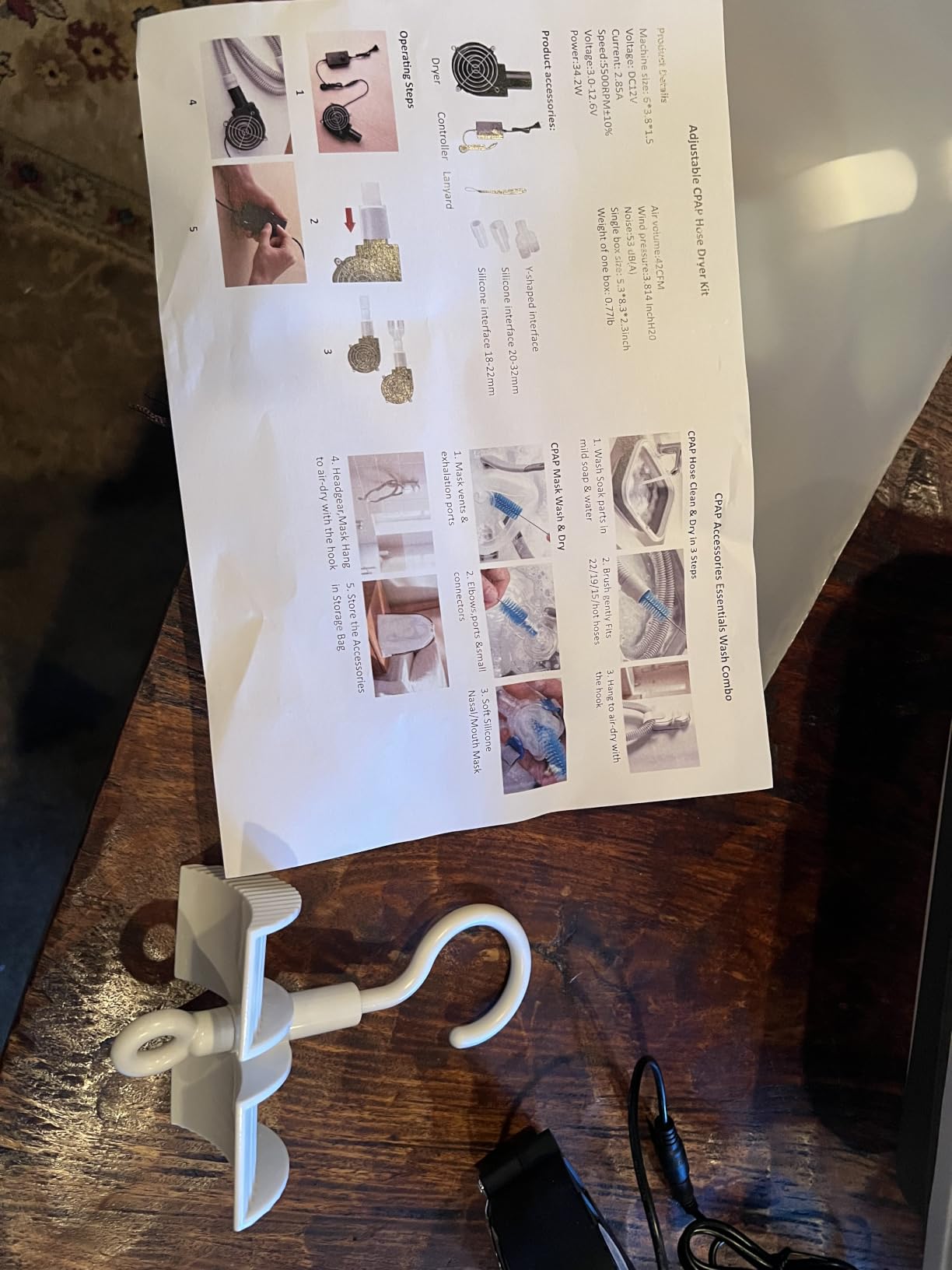 CPAP Cleaning Kit with Hose Dryer for 15-22mm Tubing CPAP Supplies, Grey customer photo 1