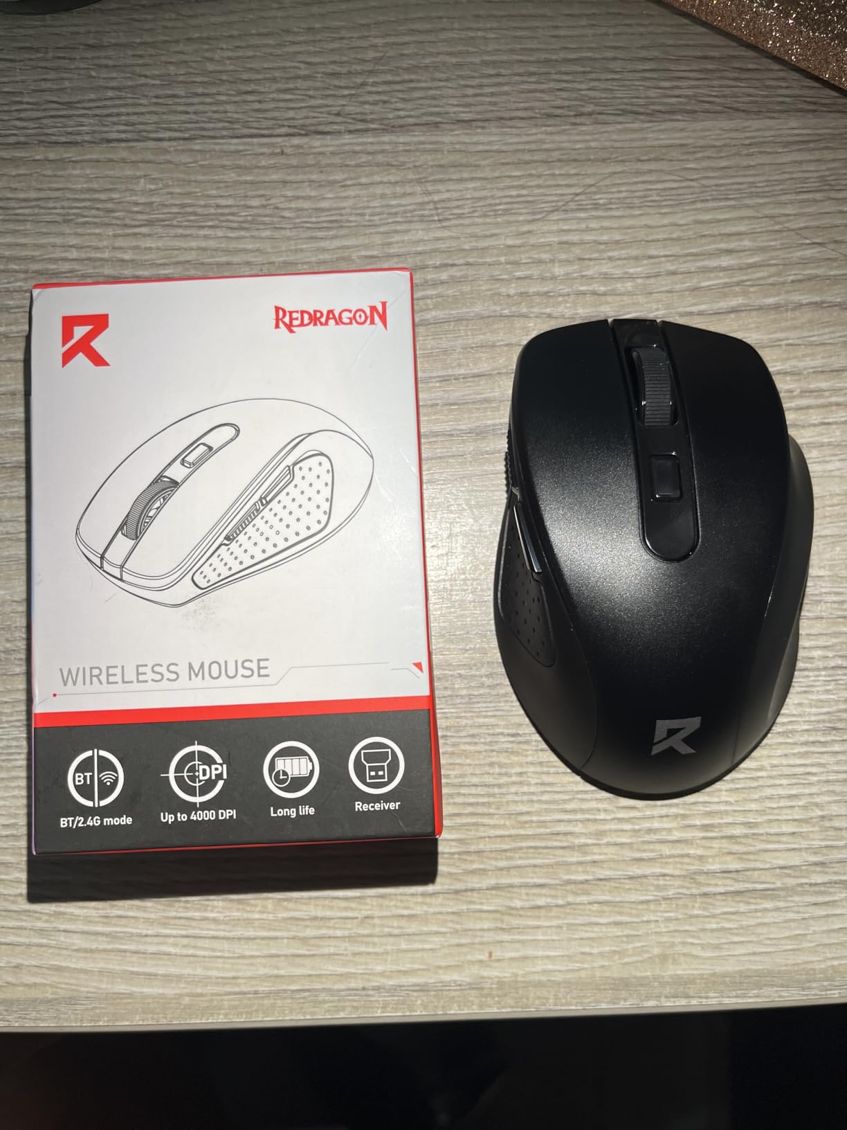 Redragon Ergonomic Mouse, Bluetooth Rechargeable Wireless Vertical Mouse, 3 Multi-Device Connectivity for Computer/PC/Laptop, 500mAh Battery, 2.4GHz USB-A Optical Mice for Windows, Mac OS, Black customer photo 1