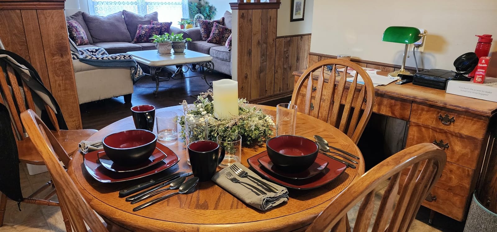 Gibson Elite Island Bay 12-Piece New Bone China Dinnerware Set Service for 4, Reactive Glaze Plates and Bowls, Dishwasher and Microwave Safe, Black and Cream customer photo 1