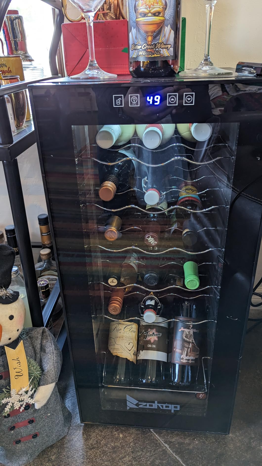 ROVSUN 15 Inch Dual Zone Wine Fridge, 26 Bottle Wine Cooler Refrigerator customer photo 1
