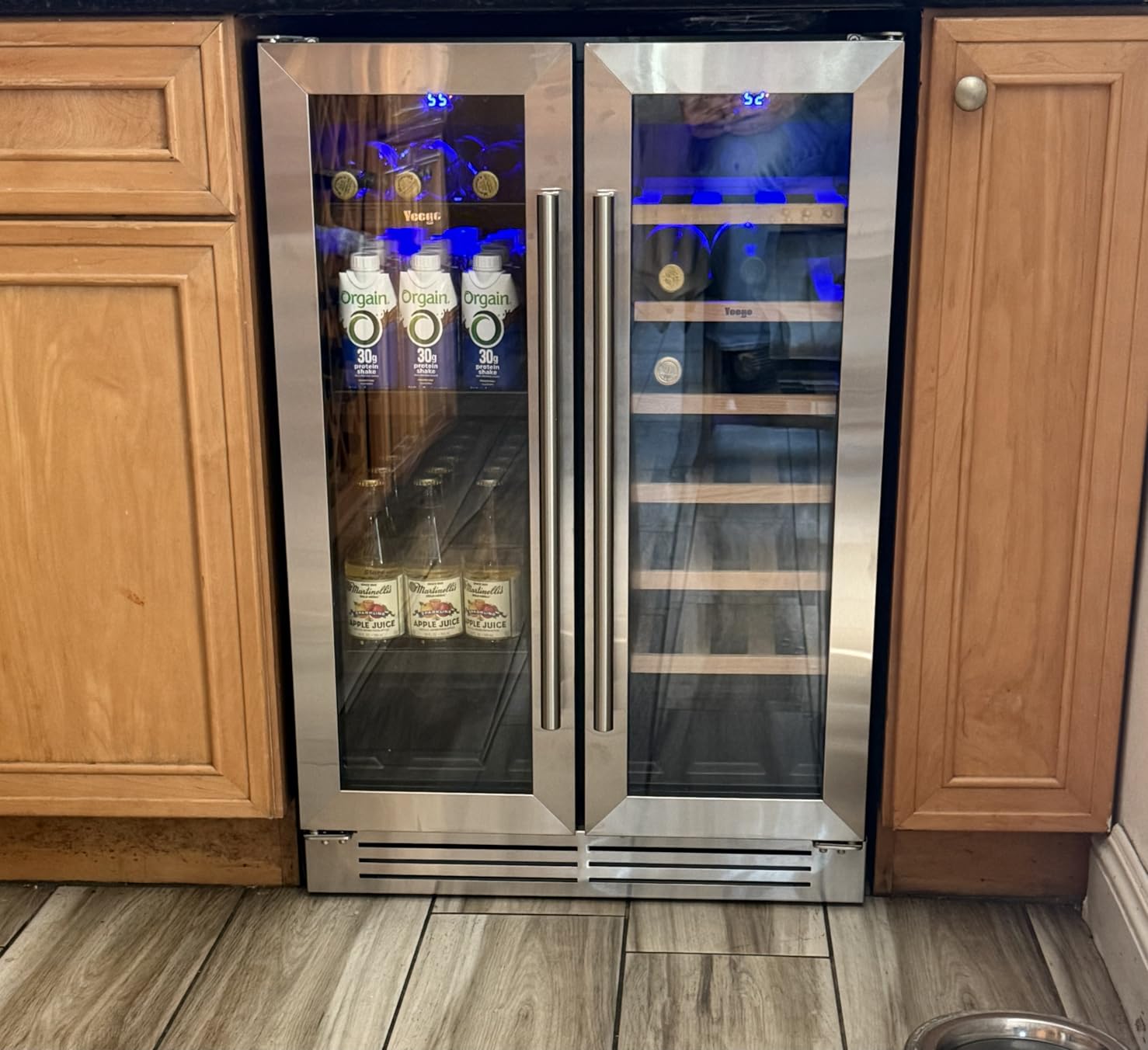 Yeego 24 Inch Wine Fridge, 52 Bottle Dual Zone Wine Cooler with Left Hinged customer photo 2