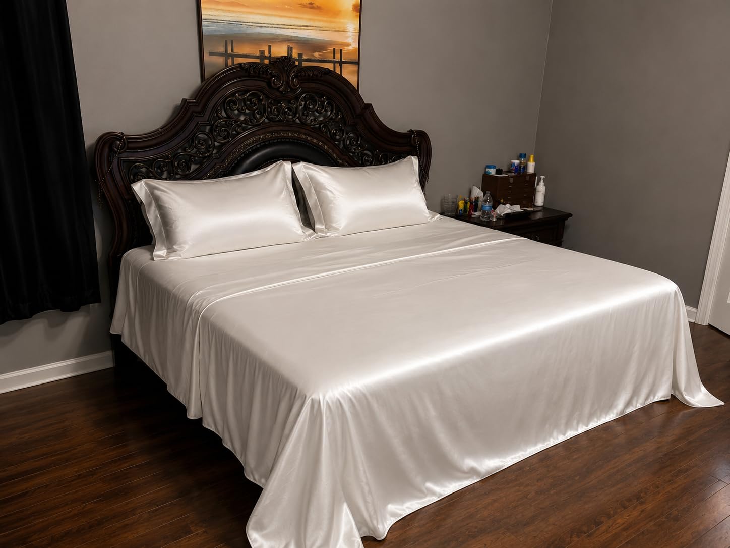 100% Real Bamboo Viscose & Lyocell Tencel Sheets Set Queen Size | Breathable & Cooling for Hot Sleeper | Luxury Silky Soft Fabric | 18