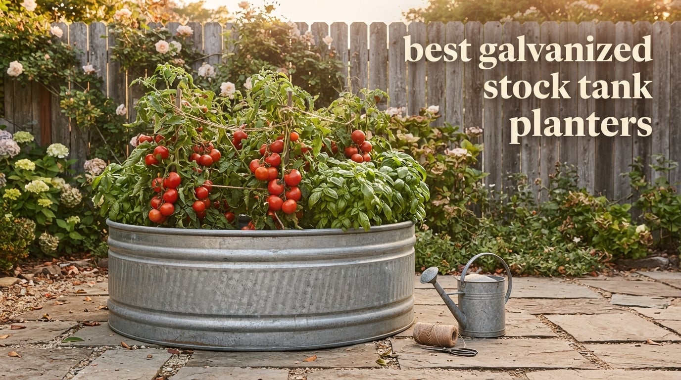 best galvanized stock tank planters