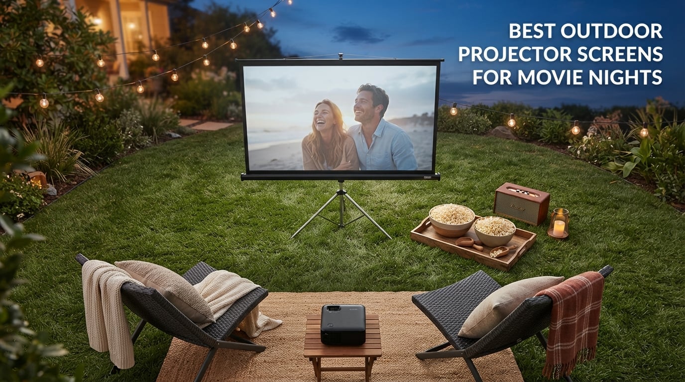 best outdoor projector screens for movie nights