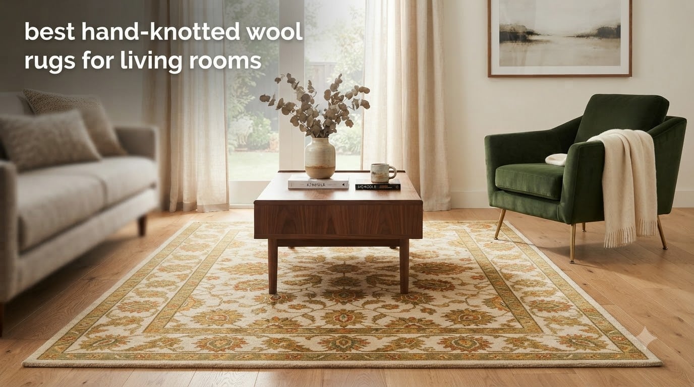 best hand-knotted wool rugs for living rooms