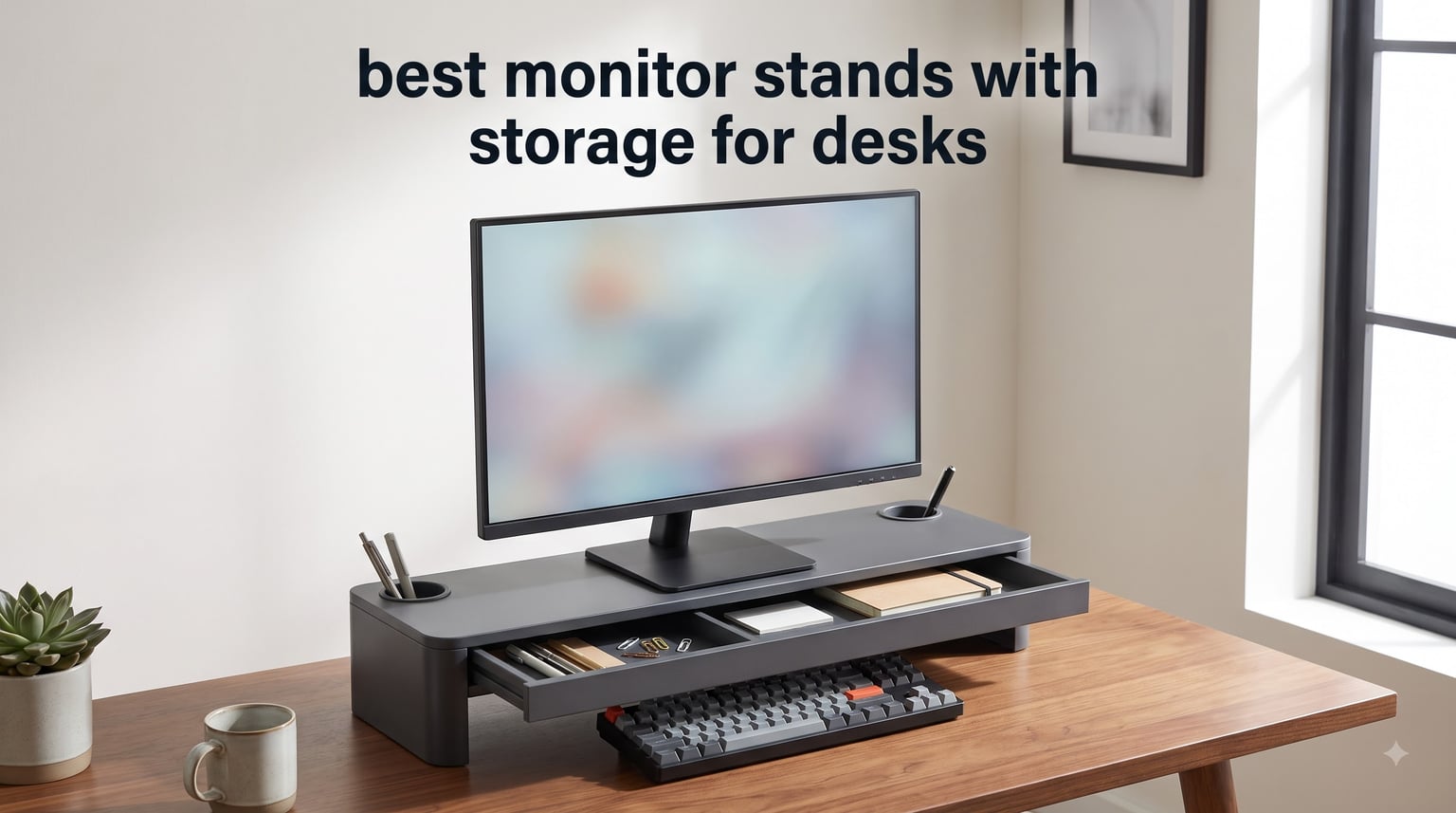 best monitor stands with storage for desks