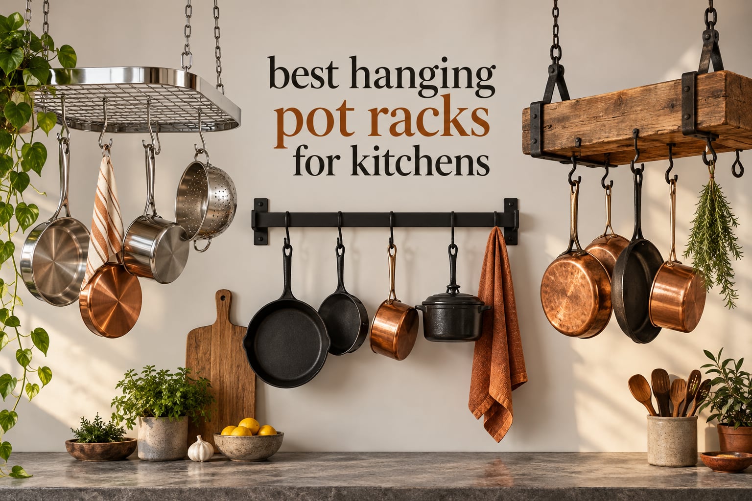 best hanging pot racks for kitchens