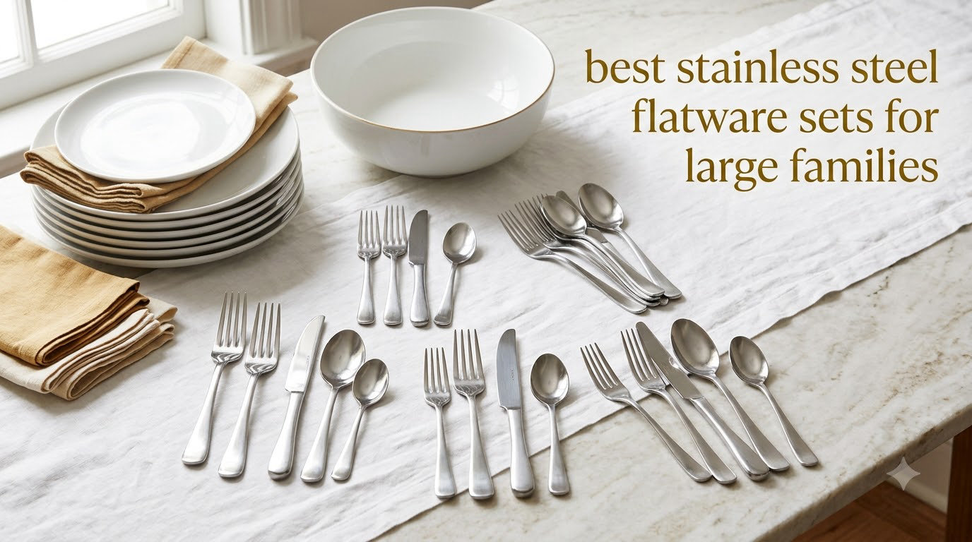 best stainless steel flatware sets for large families