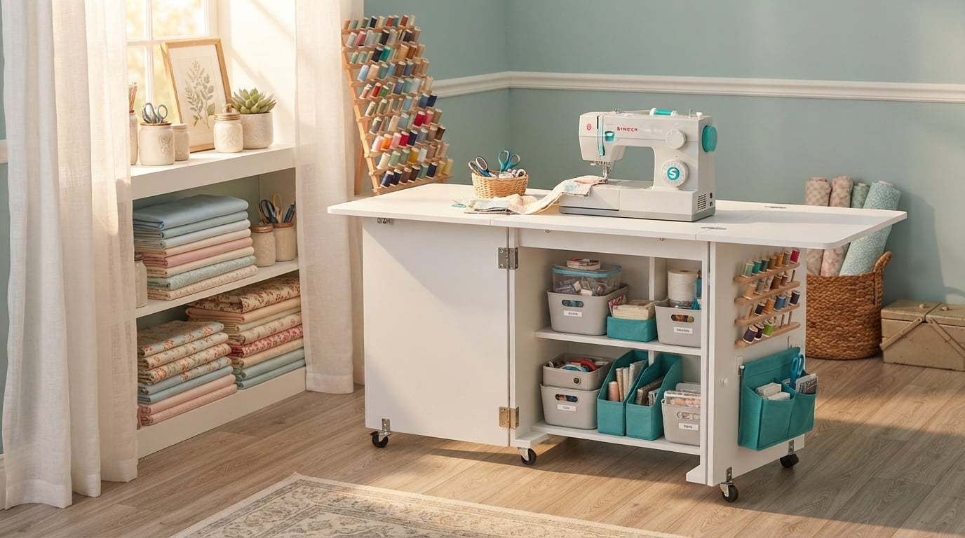 best sewing machine tables with storage