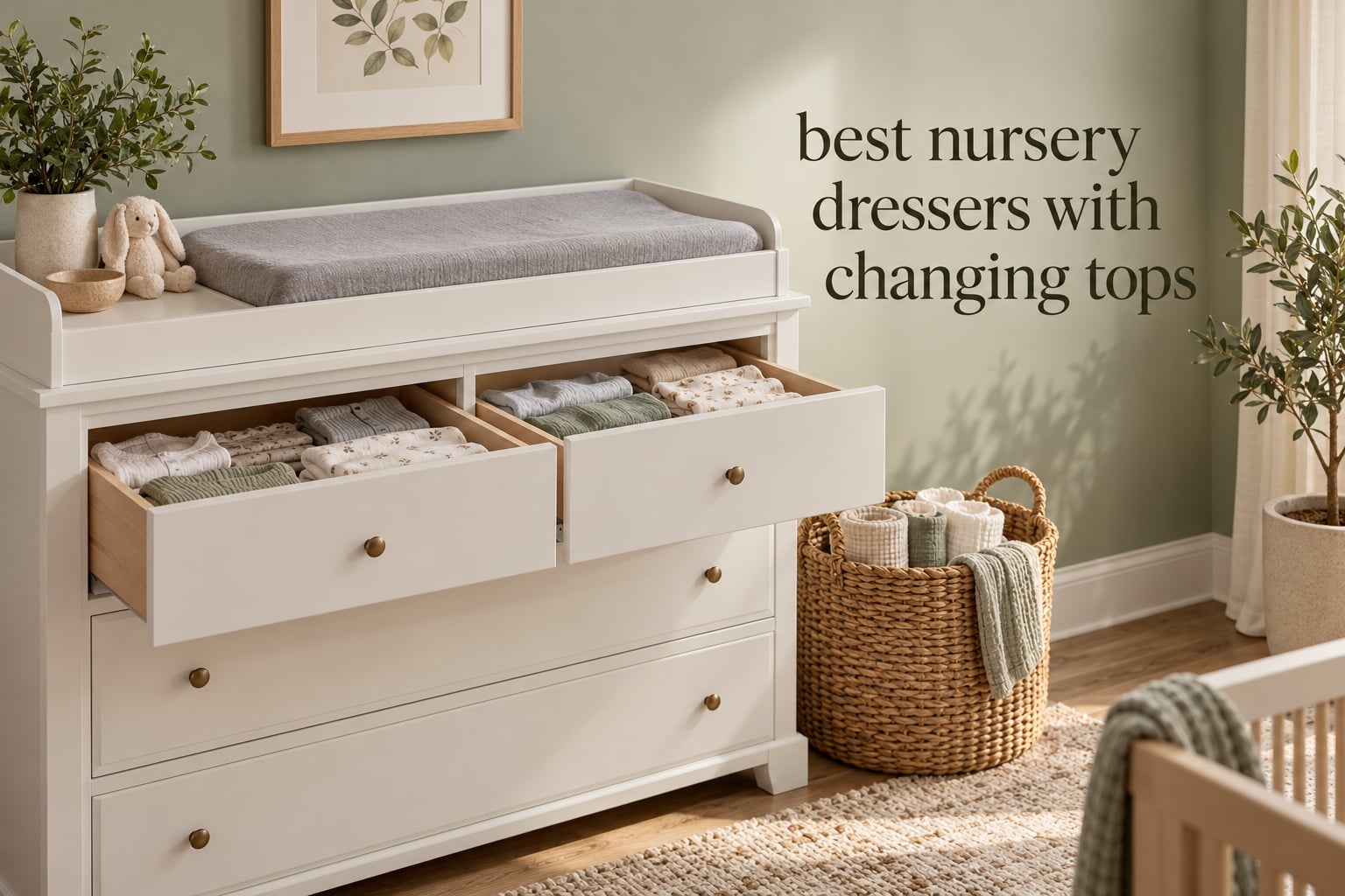 best nursery dressers with changing tops