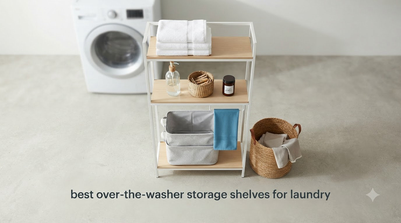 best over-the-washer storage shelves for laundry