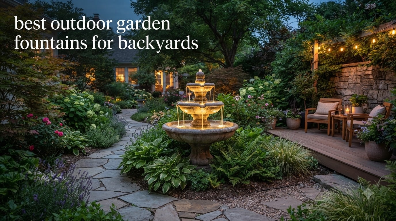 best outdoor garden fountains for backyards