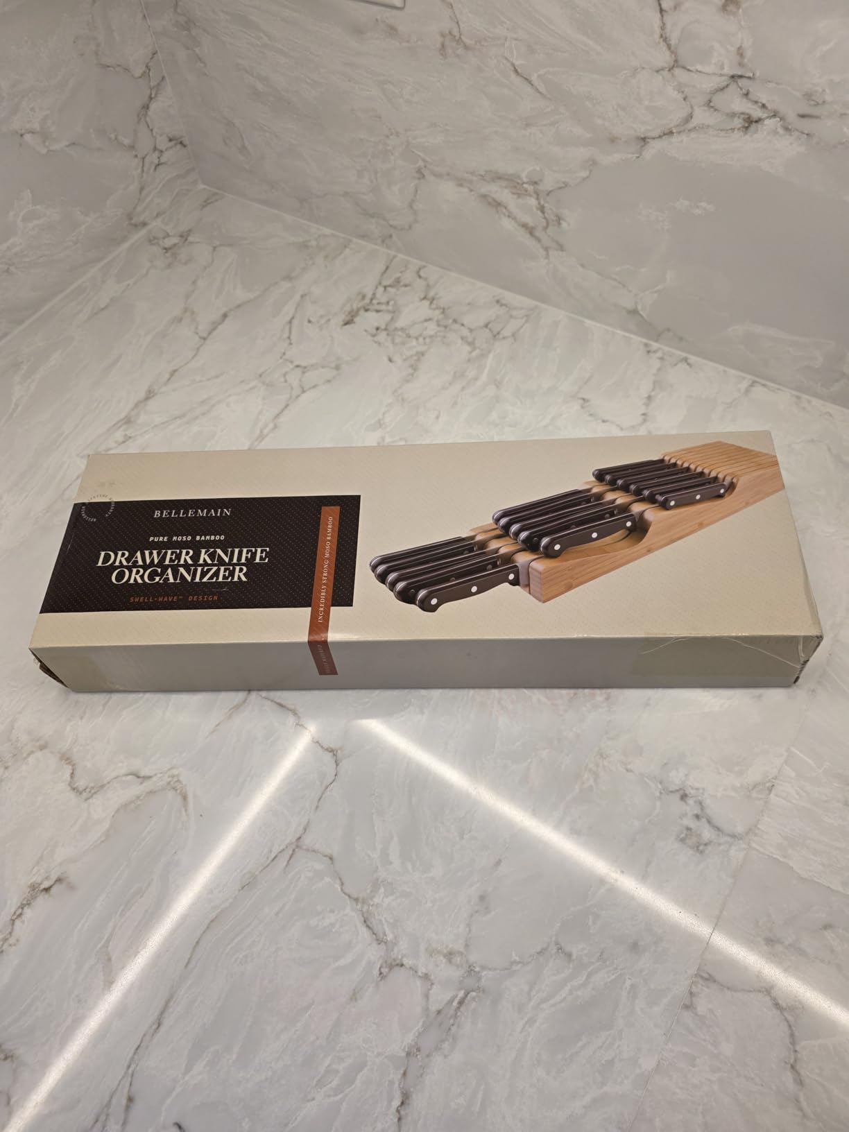 Bellemain 100% Pure Bamboo Knife Drawer Organizer, Knife Block - 16 Slots customer photo 2