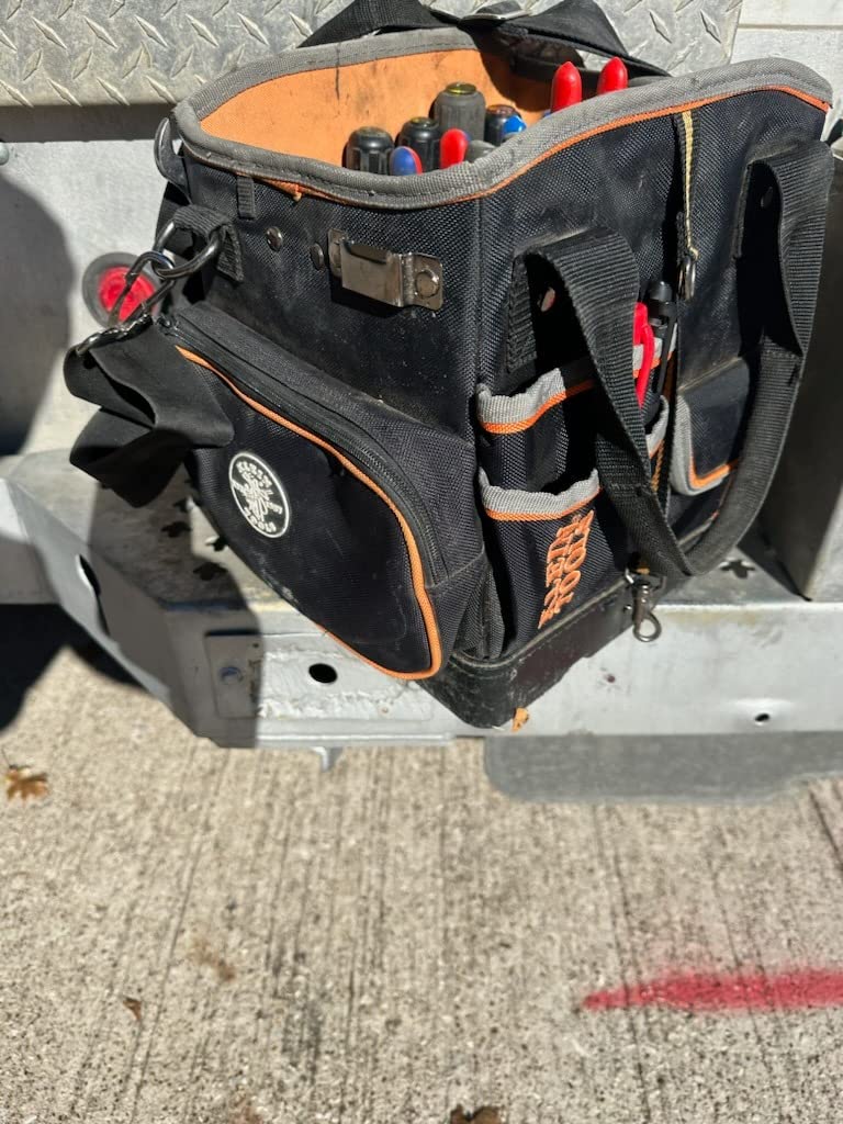 Klein Tools 5541610-14 Tool Bag with Shoulder Strap Has 40 Pockets for Tool Storage and Orange Interior customer photo 1