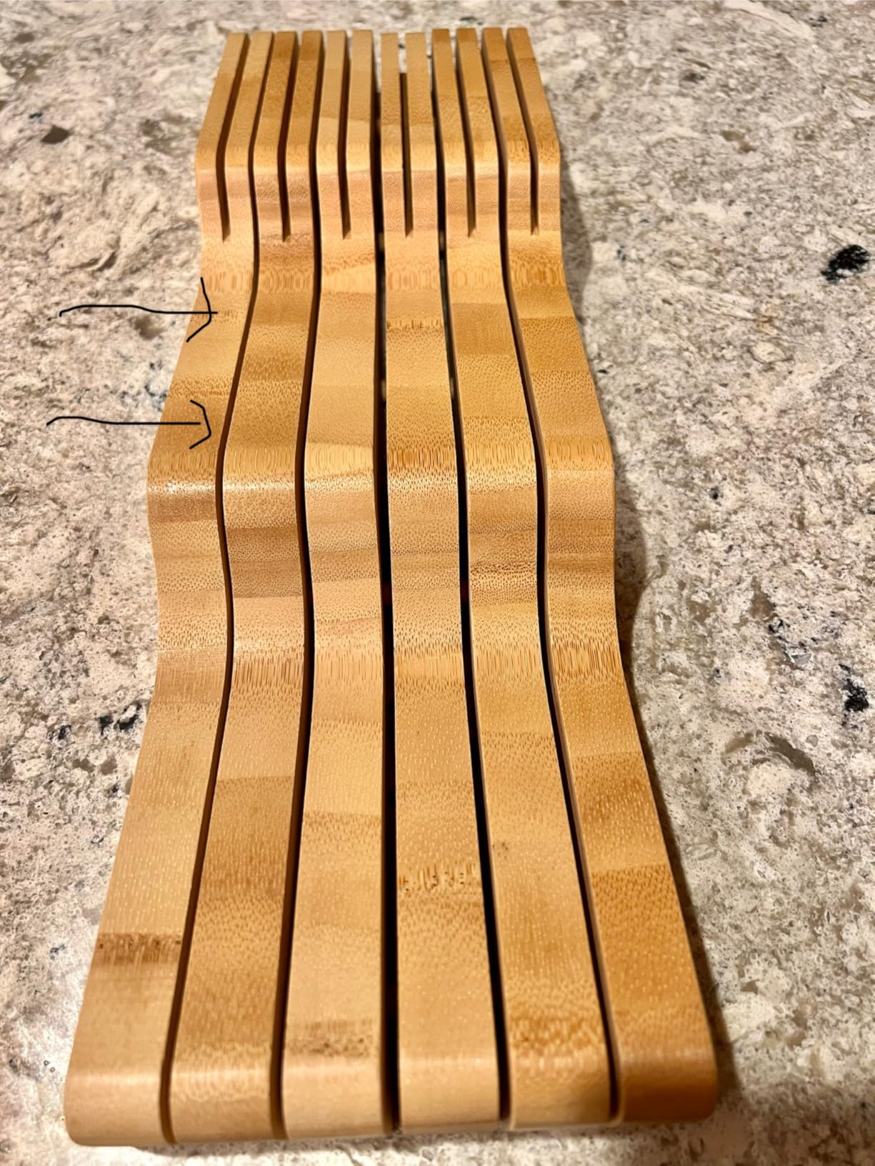Bambüsi Knife Drawer Organizer 16 Slot In-Drawer Knife Block Holder, Bamboo customer photo 1