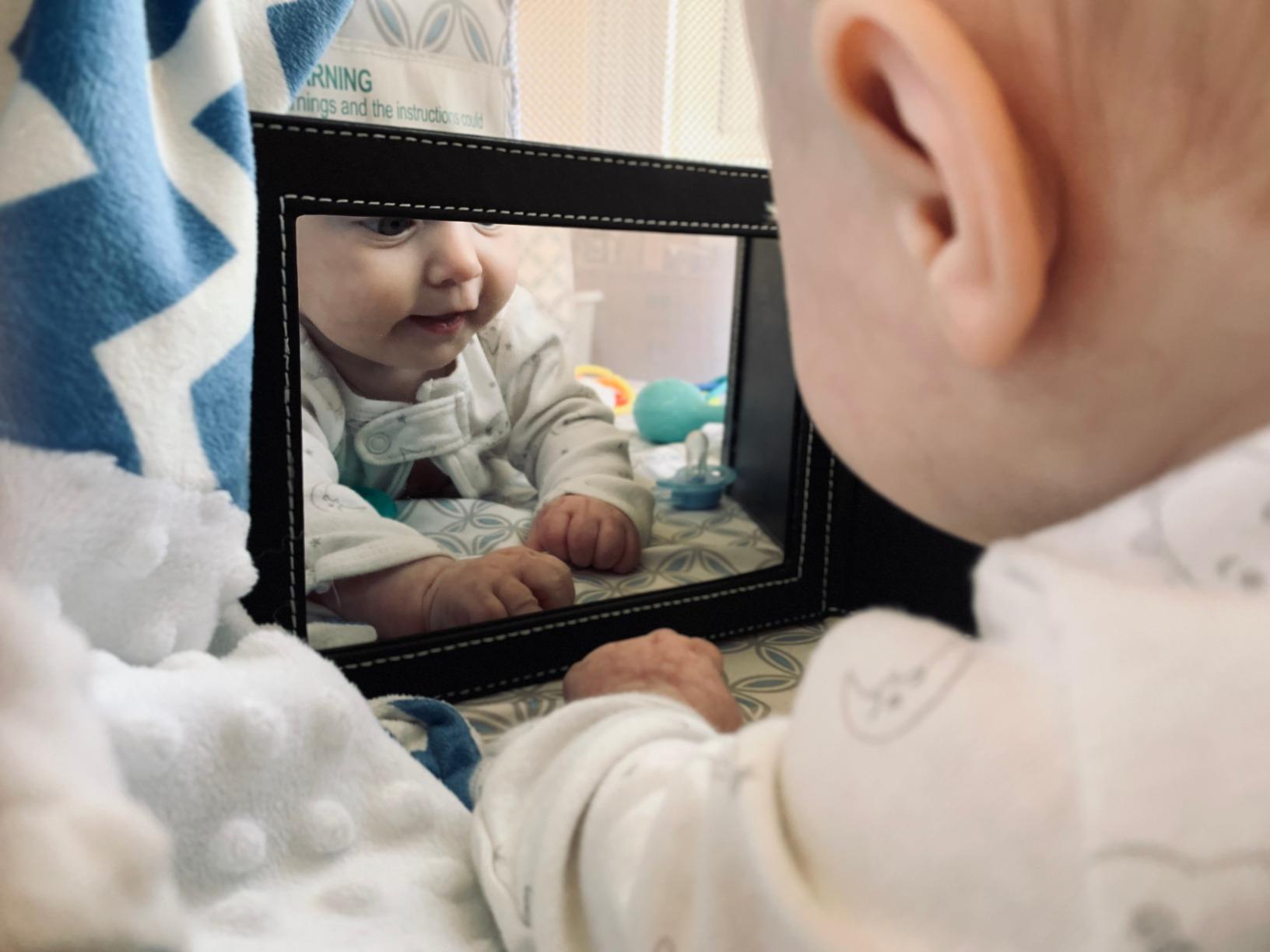 DUcare Folding Mirror Portable Travel PU Portable Adjustable Rectangular Ultrathin Vanity Mirror with Stand, for Travel, Camping,Home customer photo 1
