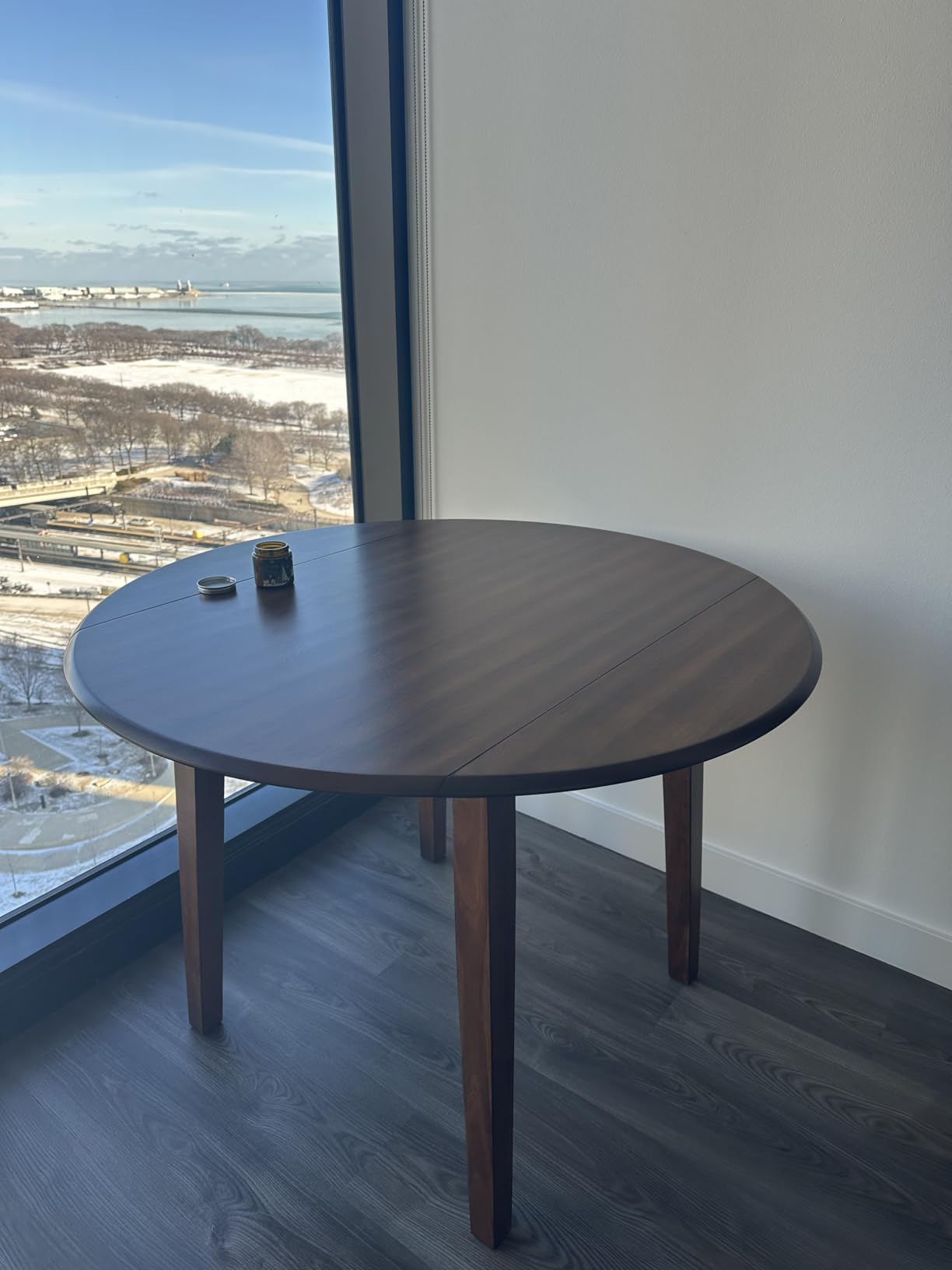 Signature Design by Ashley Small Round Drop Leaf Dining Table, Brown customer photo 2