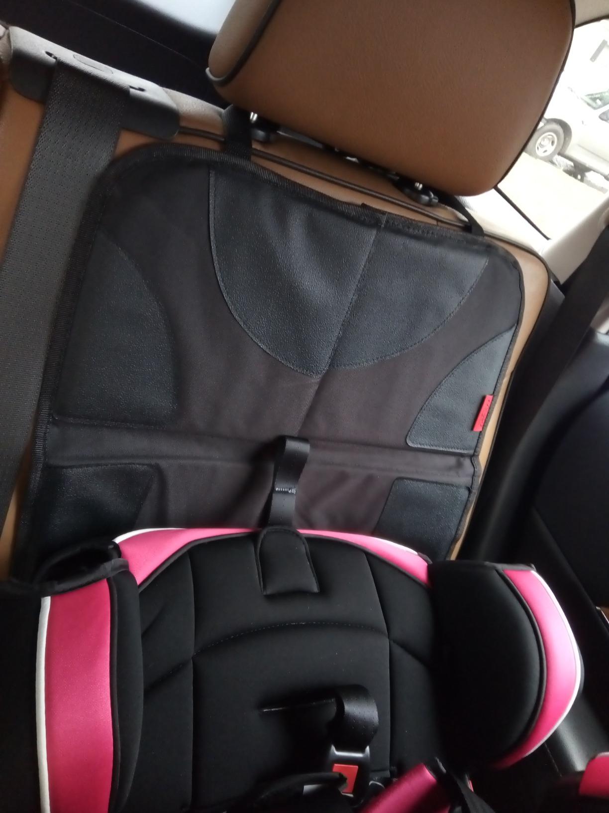 Lusso Gear Car Seat Protector for Baby Car Seat - Thick Padding - Seat Protector Under Baby Car Seat with 2 Mesh Storage Pockets - Black Waterproof Baby Car Seat Protector - Non-Slip Padded Backing customer photo 2