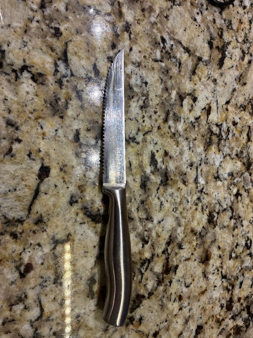 Steak Knife Set of 6, 4.5 inches Dishwasher Safe High Carbon Stainless Steel Knives, Silver customer photo 1