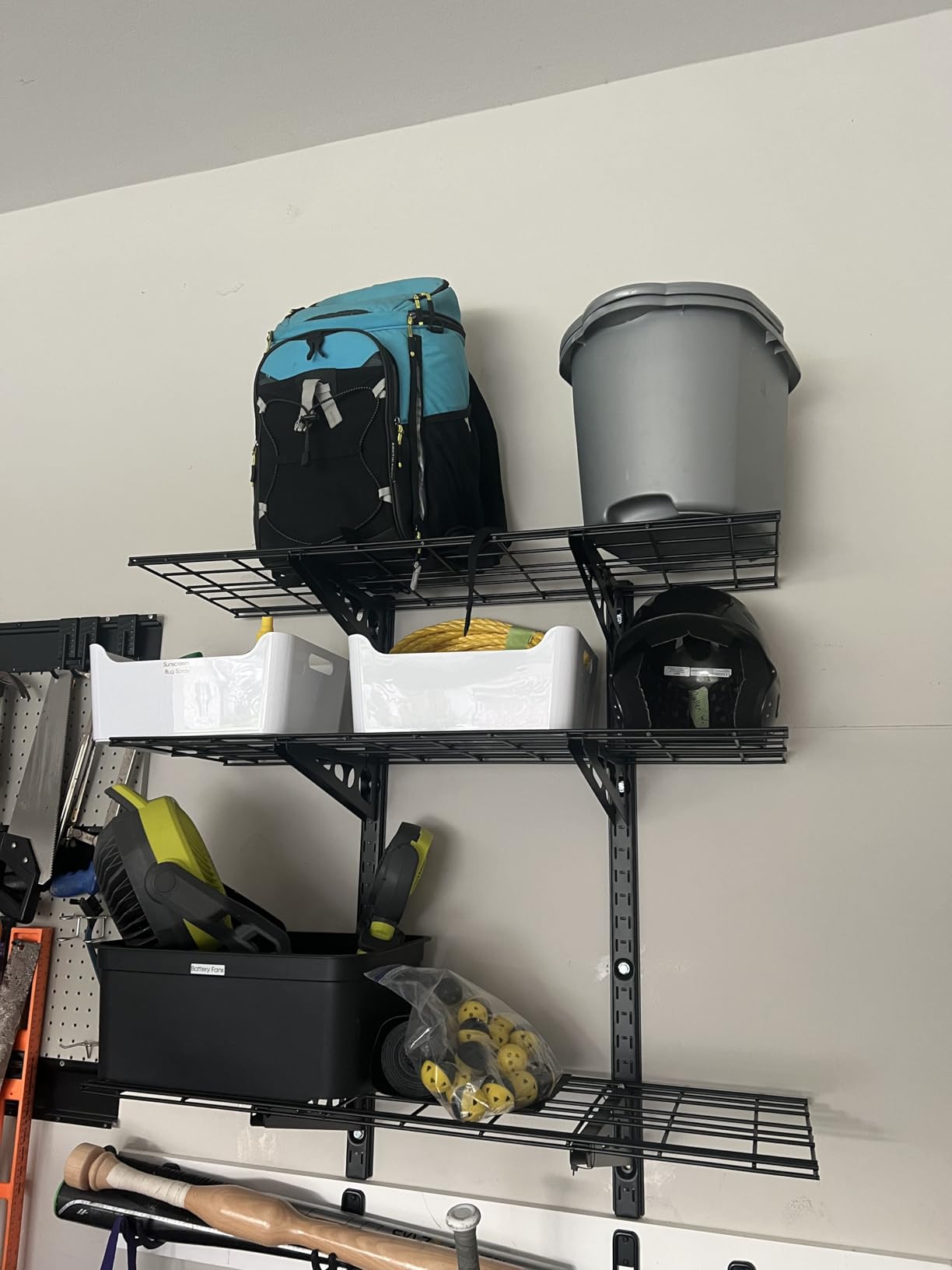 FLEXIMOUNTS 3-Tier 1x4ft Garage Storage Wall Shelving, Height Adjustable customer photo 1