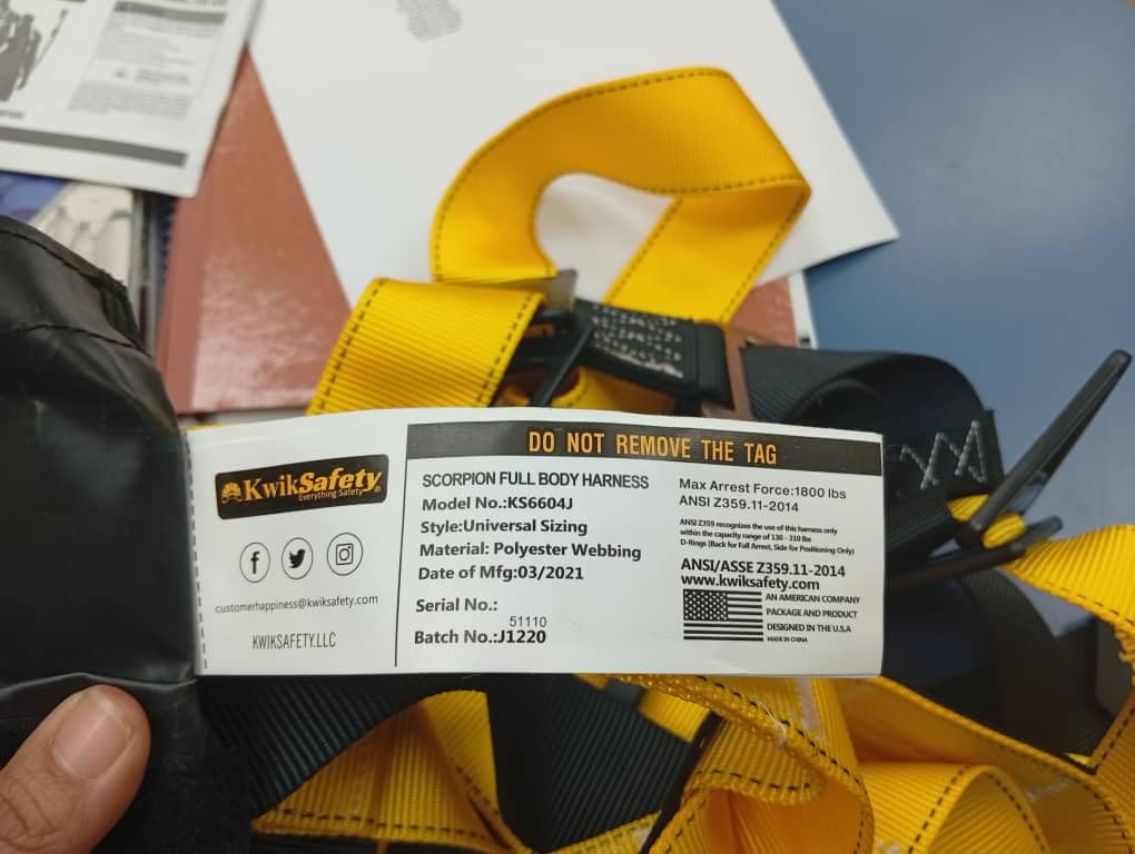 KwikSafety SCORPION Safety Harness ANSI OSHA Fall Protection Gear customer photo 2