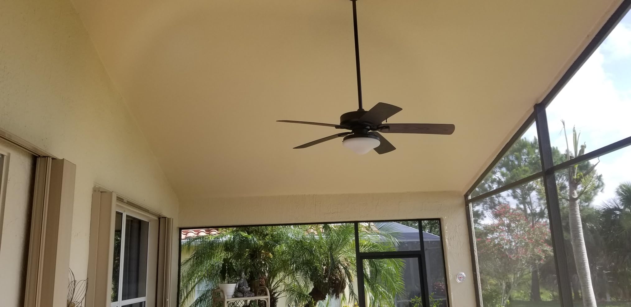 Honeywell Ceiling Fans Belmar 52 Inch Ceiling Fan With Light, Indoor/Outdoor Ceiling Fan with Pull Chain, LED Tri-Mount 5 Blade Design, ETL Damp Rated, White (50513-01) customer photo 2