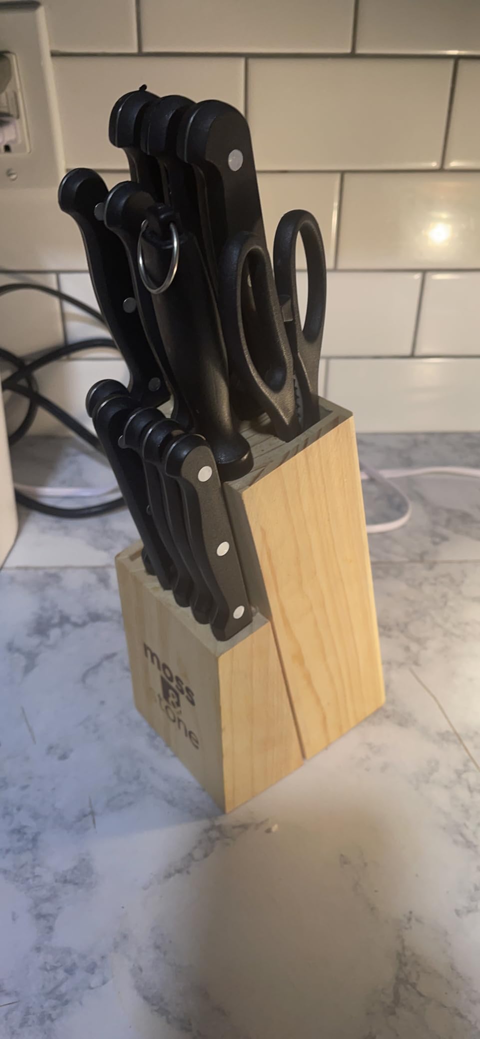 Moss & Stone 14 Pcs Kitchen Knife Set with Block, Stainless Steel customer photo 1
