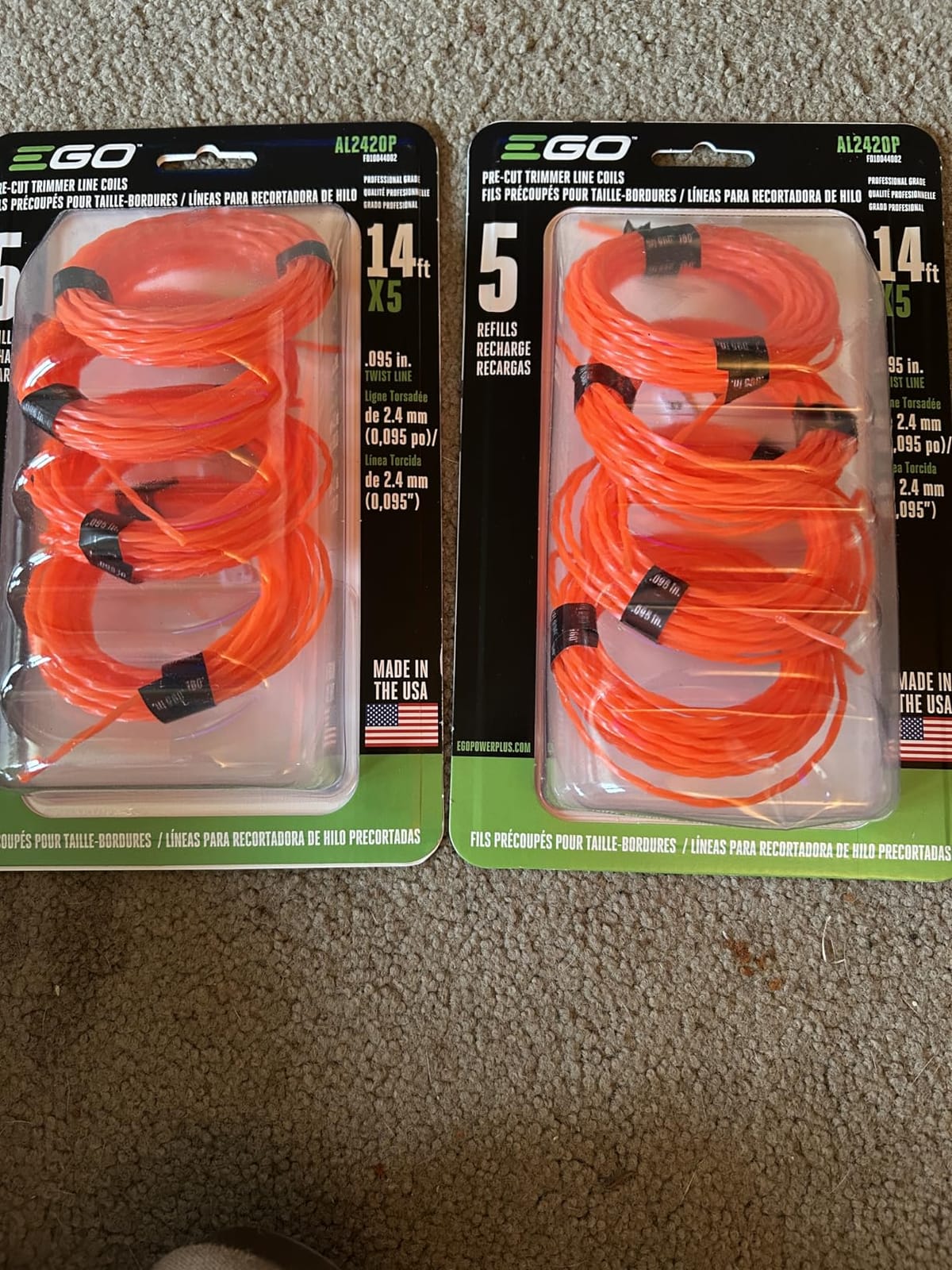 EGO Power+ Twisted String Trimmer Lines, Pre-Cut 0.095