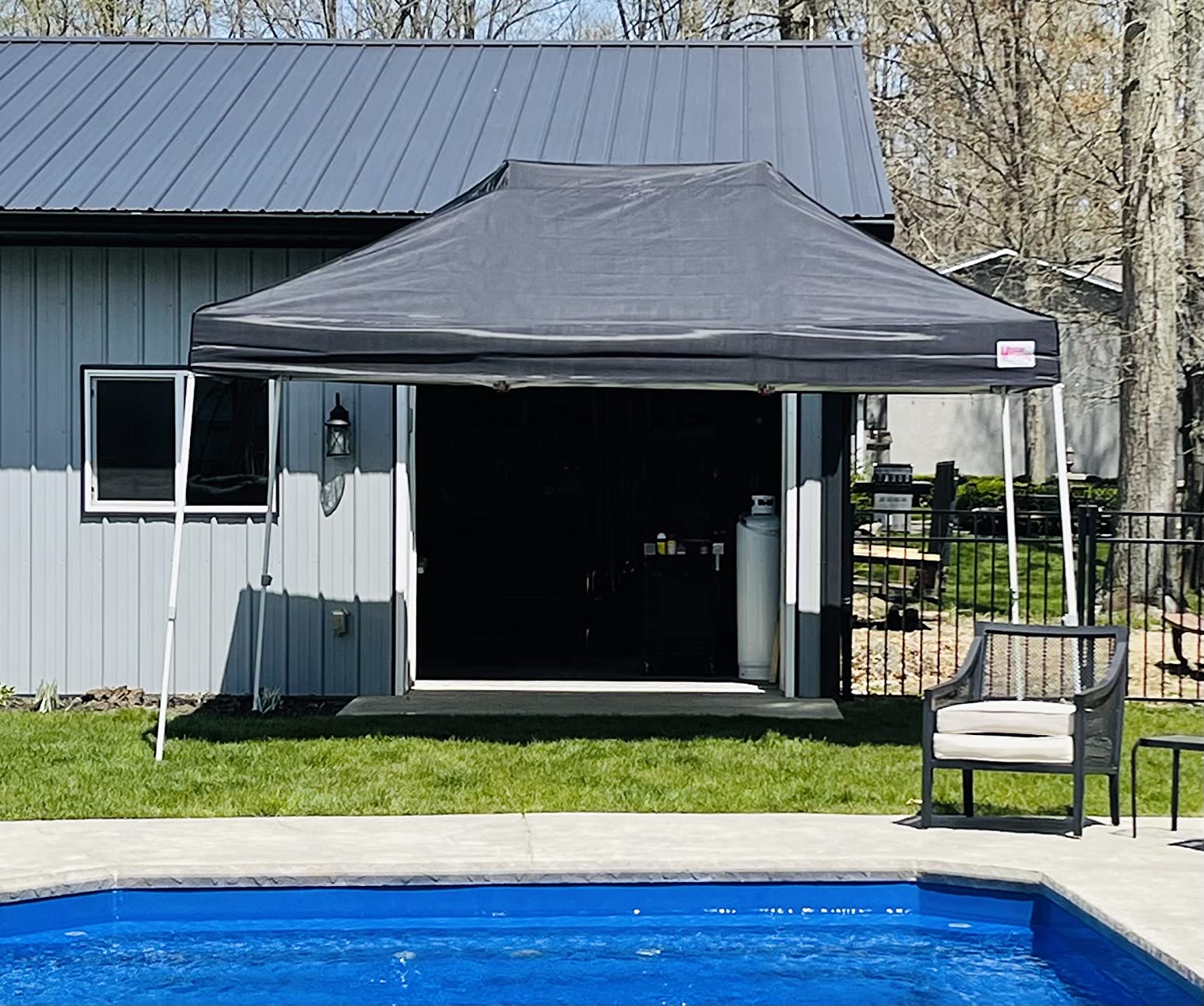 MASTERCANOPY 10x10 Heavy Duty Pop Up Canopy Tent with Roller Bag(Black) customer photo 1