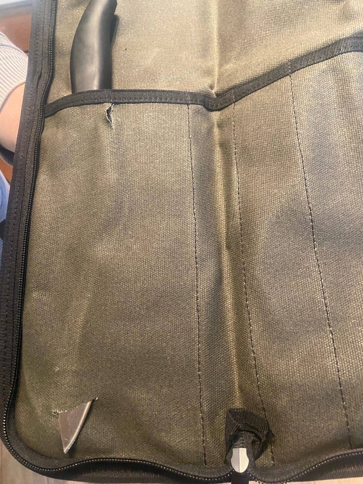 Knife Roll, 5-Pocket Chef’s Knife Roll Bag, Knife Bag, Chef Knife Case Nylon Portable Chef Carrying Travel Bag Pouch, Blue(Knives not Included) customer photo 1