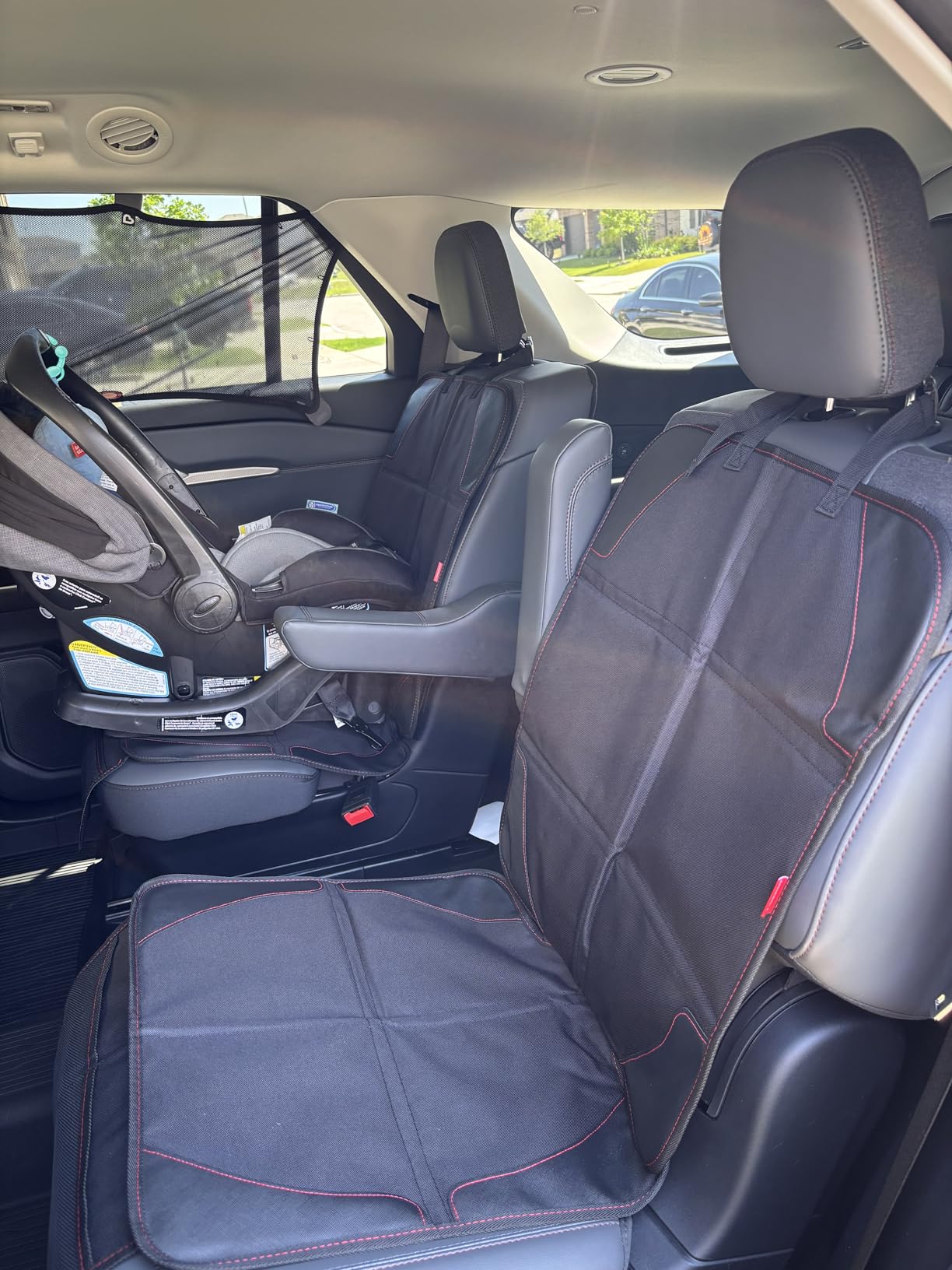 MORROLS Car Seat Protector for Child, Baby, Pets -1 Pack car seat Cover with Thick Padding- Waterproof Universal Size with Mesh Pockets (Black) customer photo 2