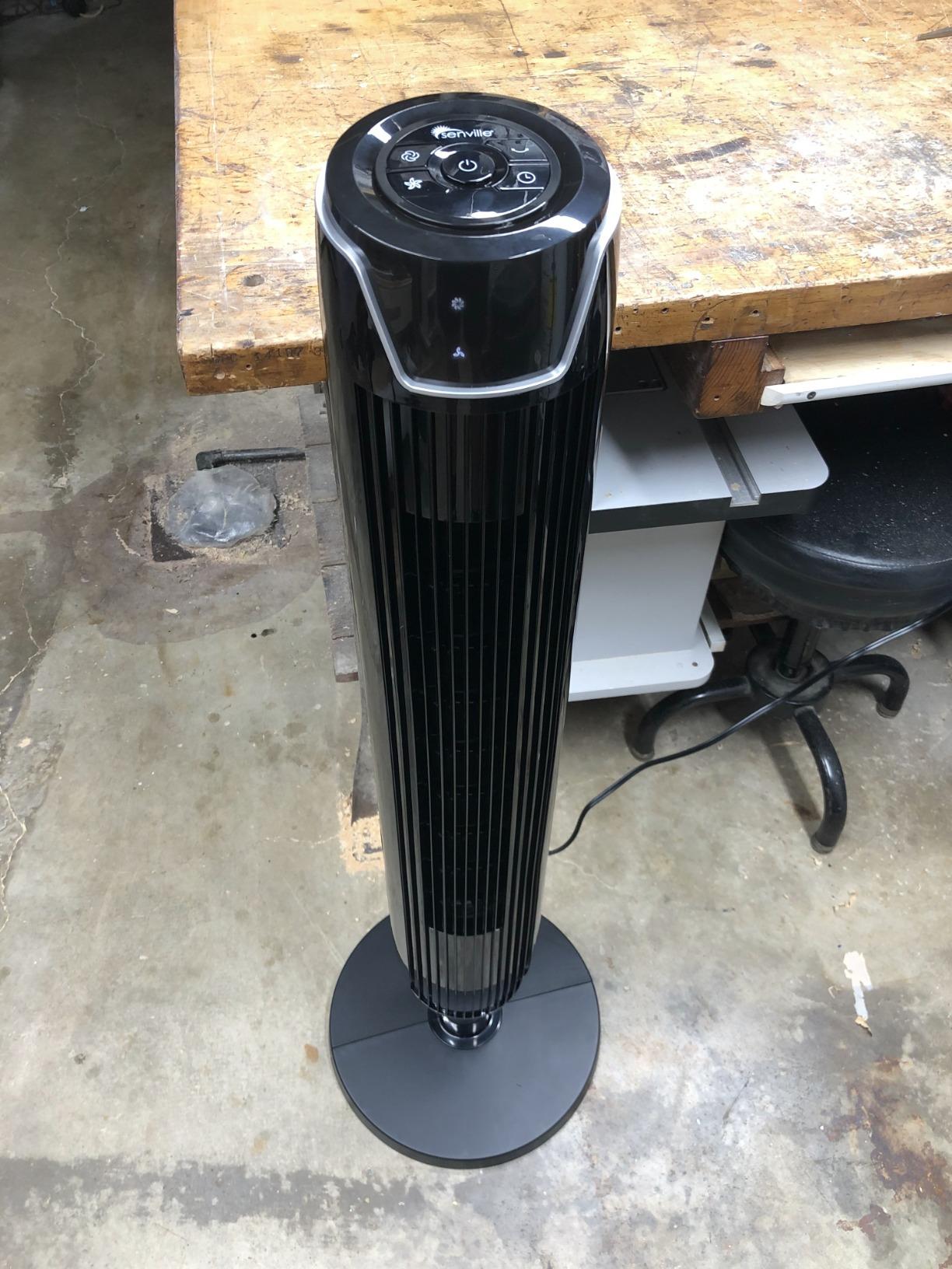 Senville Bladeless Oscillating Tower Fan for Bedroom, Remote, Quiet, Black customer photo 1