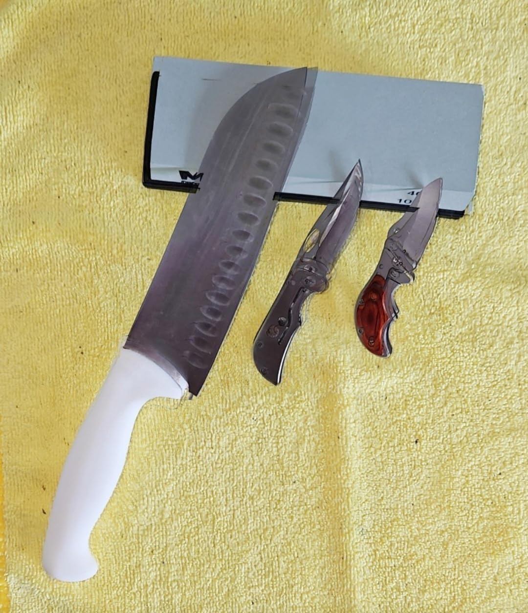 Knife Sharpening Stone 400/1000 Whetstone Sharpening Stone with Non-Slip Rubber Base for Kitchen, Hunting, and Pocket Knives or Blades customer photo 1