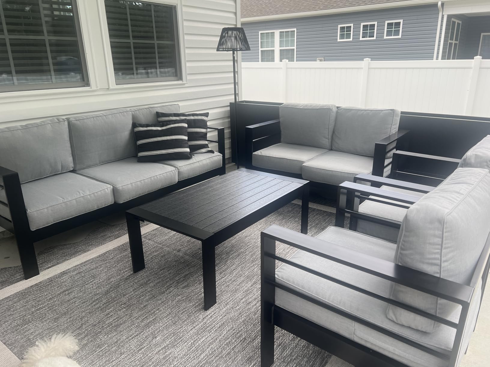 Wisteria Lane Aluminum Patio Furniture Set for All Weather, Oversized Metal Outdoor Furniture Set with 27.5