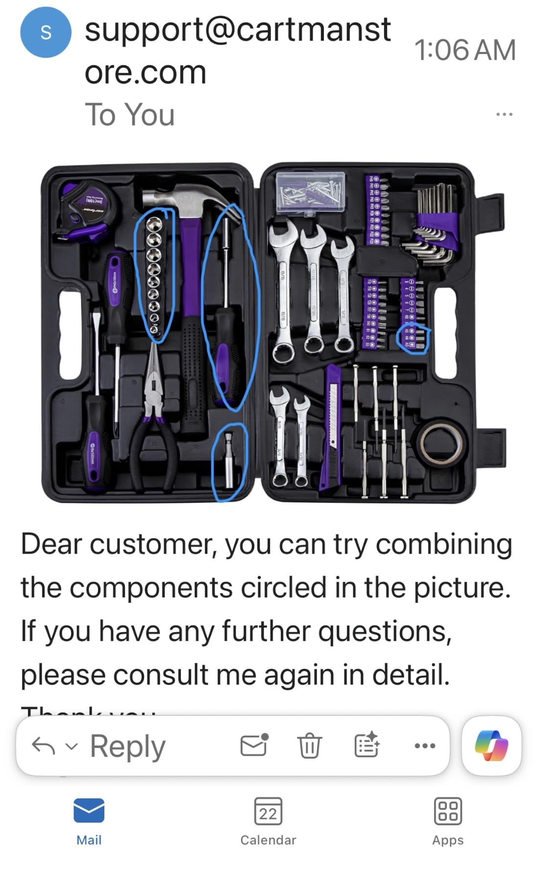 CARTMAN 148-Piece Household Tool Set, Blue Tool Kit with Plastic Toolbox customer photo 1