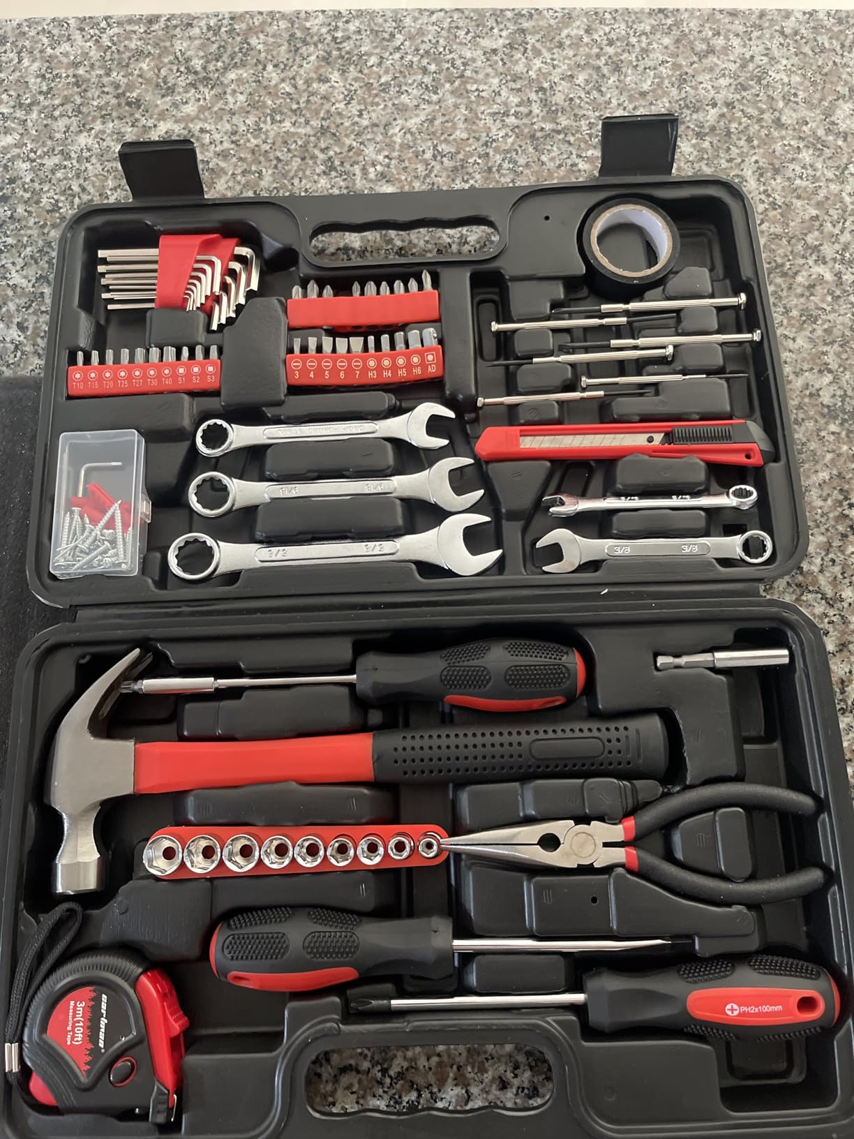 CARTMAN 148-Piece Household Tool Set, Blue Tool Kit with Plastic Toolbox customer photo 2
