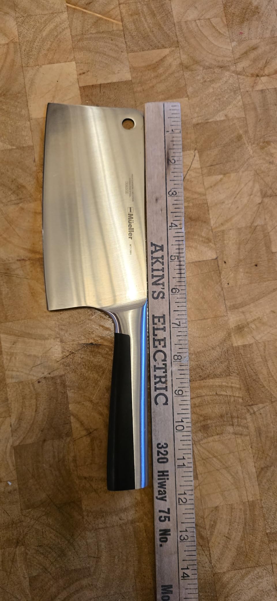 Mueller 7-Inch Meat Cleaver Butcher Knife, German High Carbon Steel customer photo 1