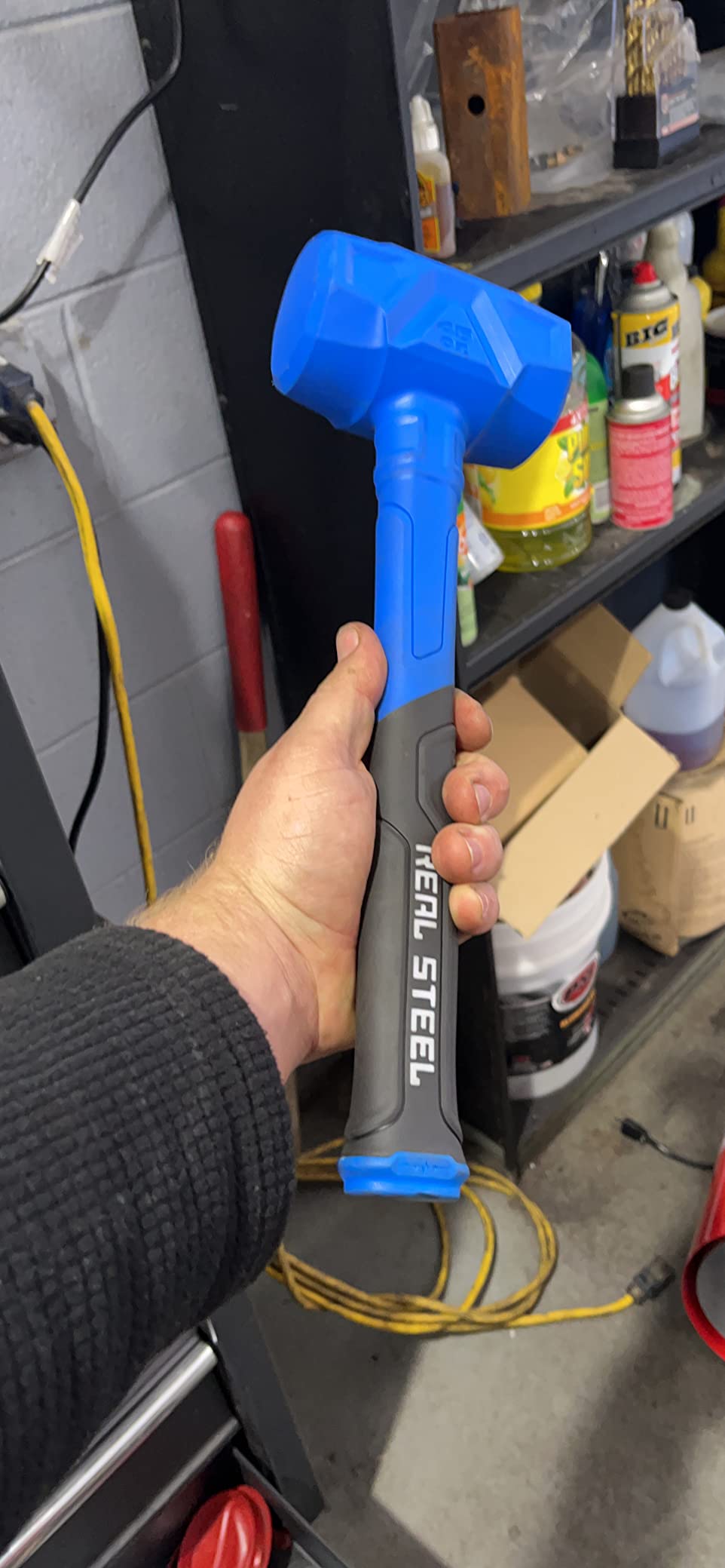 REAL STEEL Dead Blow Hammer 45 Oz Rubber Mallet Non-Marring and Sparking Resistant with Steel Shot-filled Head Ideal for DIY,Automotive,Furniture (0318) customer photo 1
