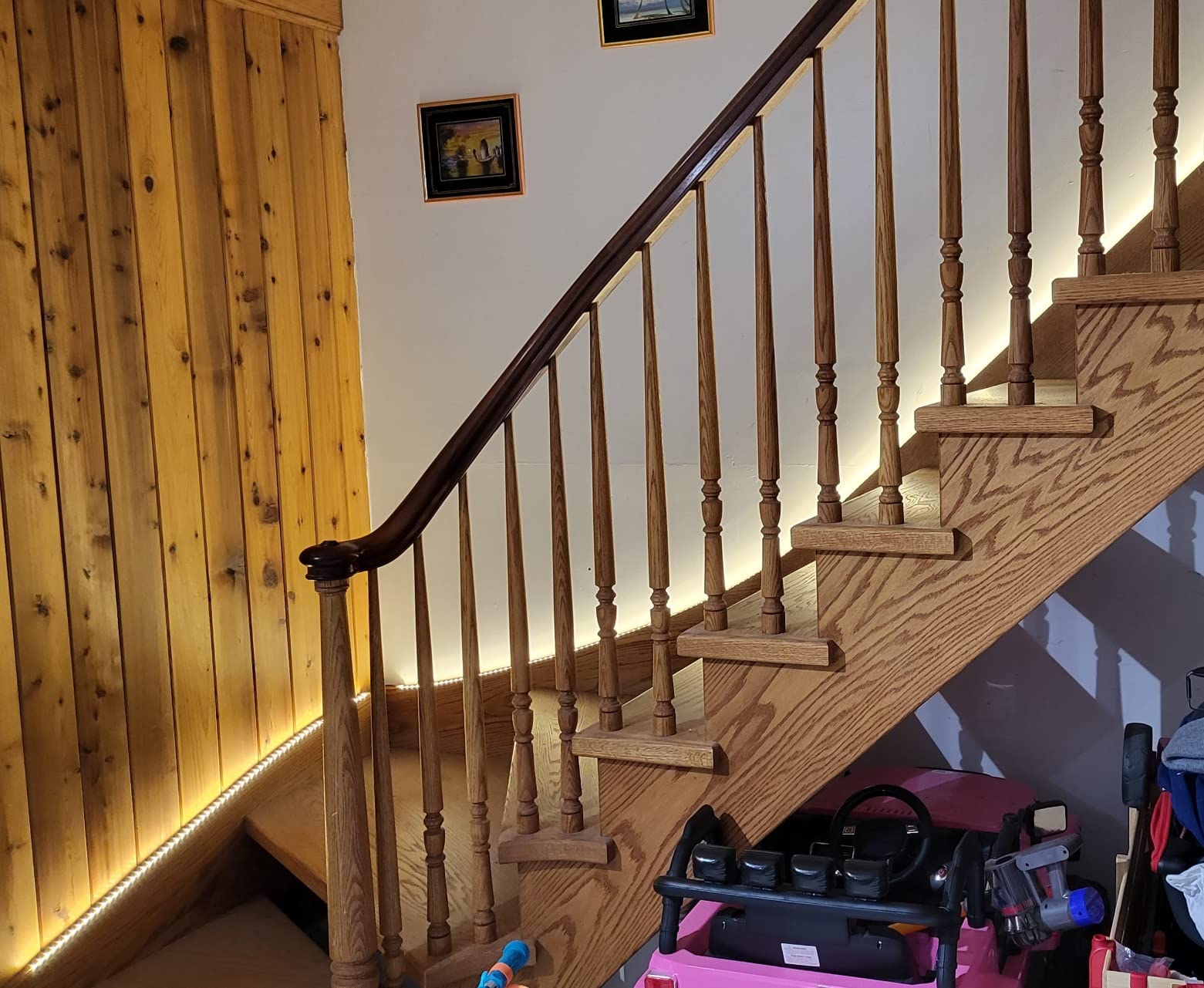 MY BEAUTY LIGHT Motion Activated LED Strip Lights, 16.4ft LED Light Strip with Day or Night 2 Lighting Modes, 3 Timing Off Modes, Bright White 12v Plug-in LED Rope Lights for Under Cabinet, Kitchen customer photo 1