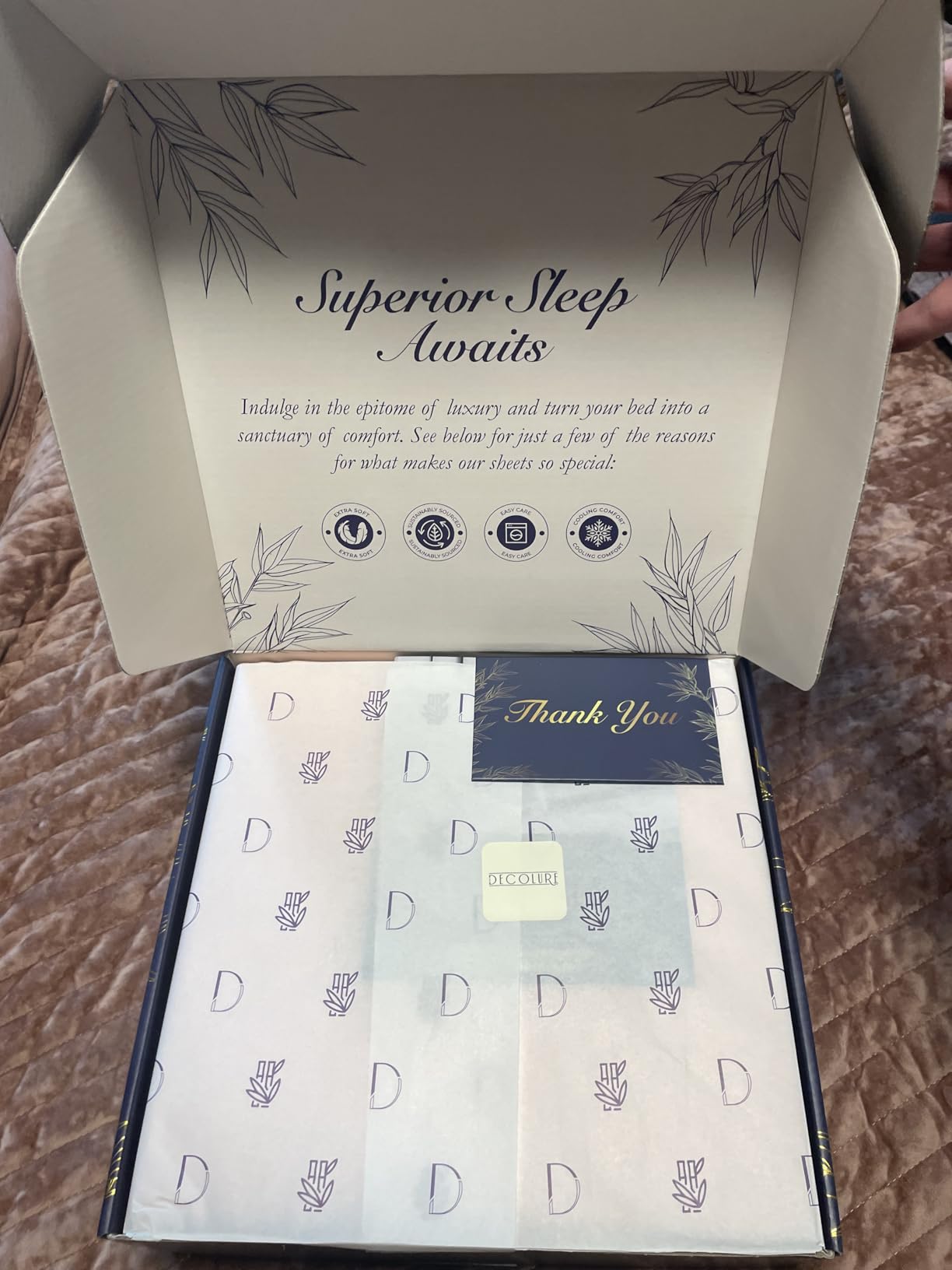 DECOLURE 100% Viscose Derived from Bamboo Sheets King Size | 4 Pc Bed Set customer photo 1