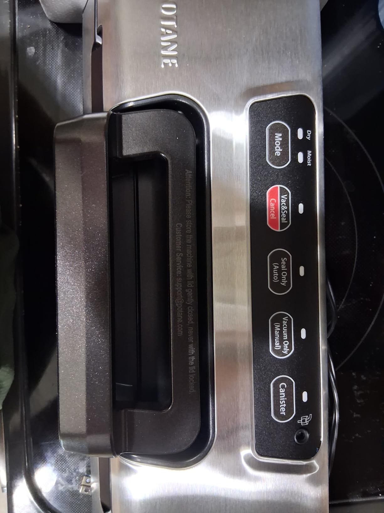 Potane Precision Vacuum Machine,Pro Food Sealer with Built-in Cutter and Bag Storage(Up to 20 Feet Length), Both Auto Manual Options,2 Modes,Includes 2 Bag Rolls 11”x16’ and 8”x16’,Compact Design customer photo 2