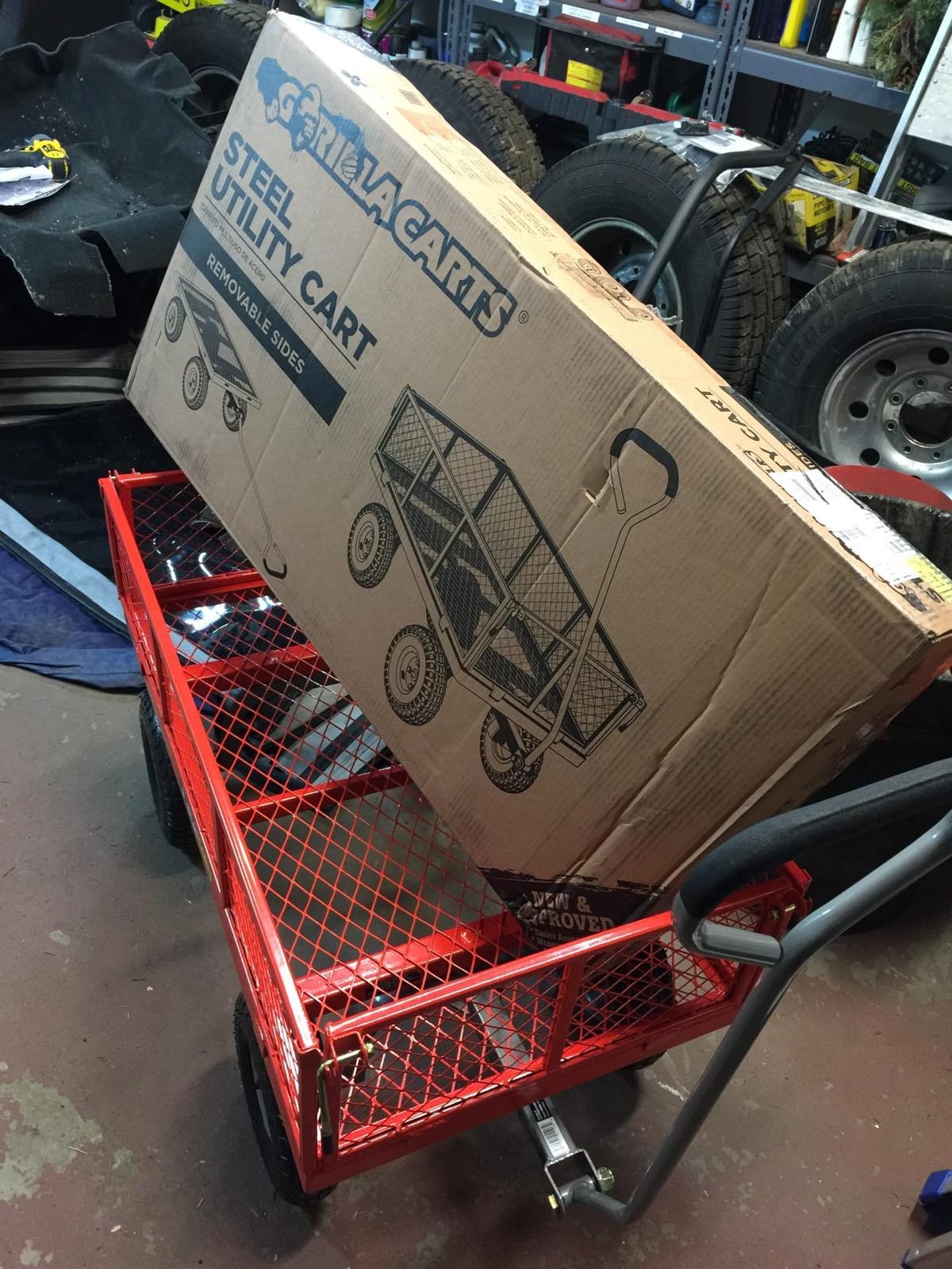 Gorilla Carts Steel Utility Cart, 800 lb Capacity, 4 Cu Ft., Black customer photo 1