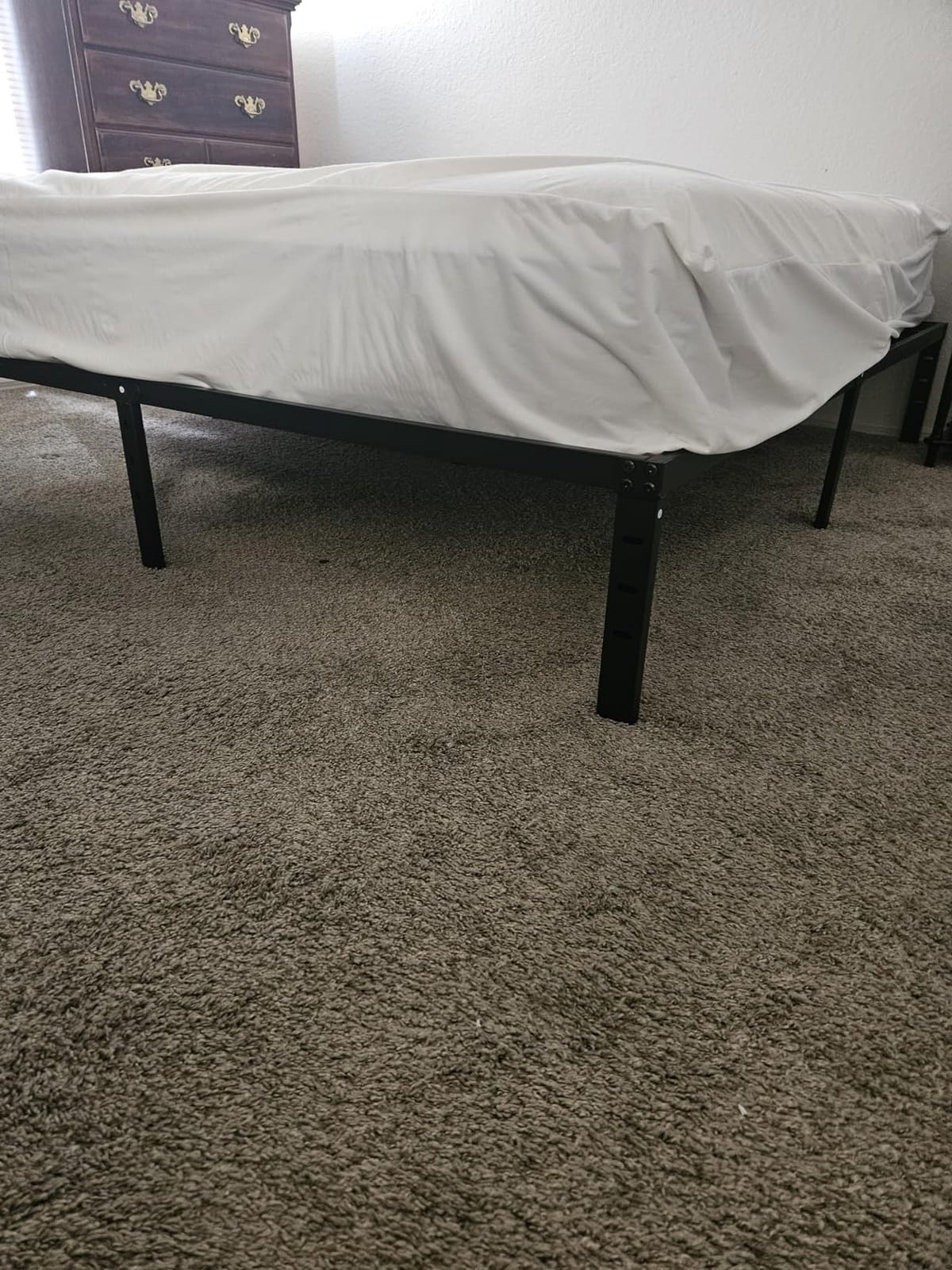 Wulanos King Size Bed Frame, 3500lbs Heavy Duty Metal Frames with Steel Slats Support 14 Inch High Platform Bedframe with Storage, No Box Spring Needed, Sturdy and Durable Noise-Free, Black customer photo 2