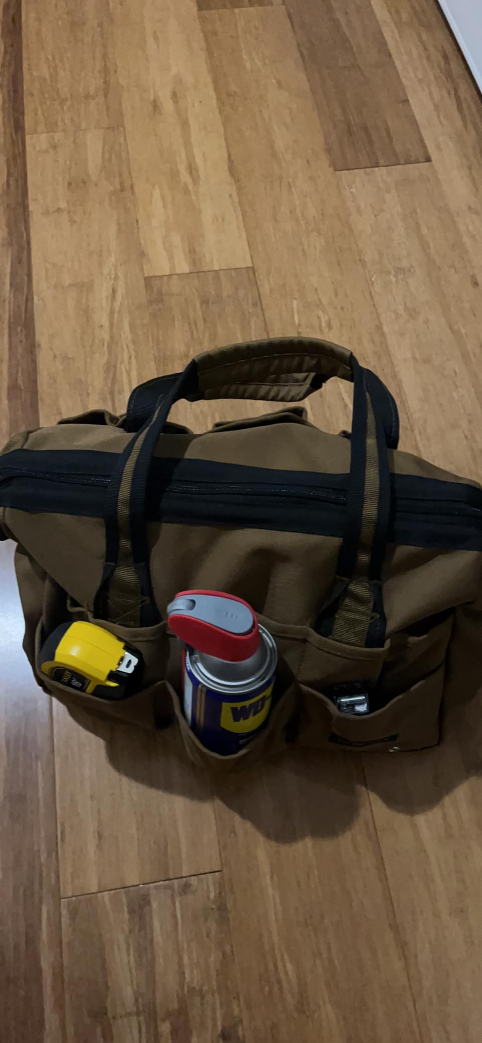 Coreflex 14 inch Wide-Mouth Tool Bag, Gear Bag, Multiple Purpose - for Plumbers, Electricians, Handymen also good for daily use, office use and camping. (Tan) customer photo 2