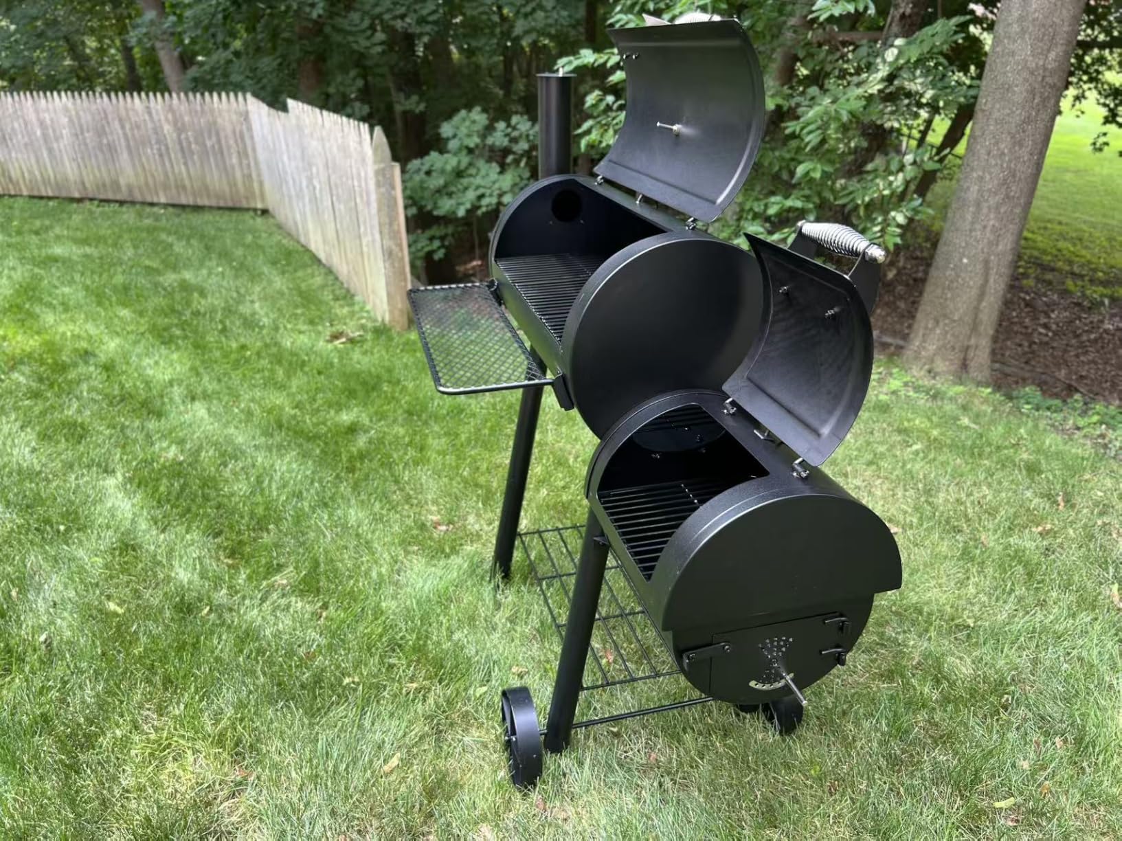 Captiva Designs Charcoal Grill with Offset Smoker for Outdoor Barbecue customer photo 1