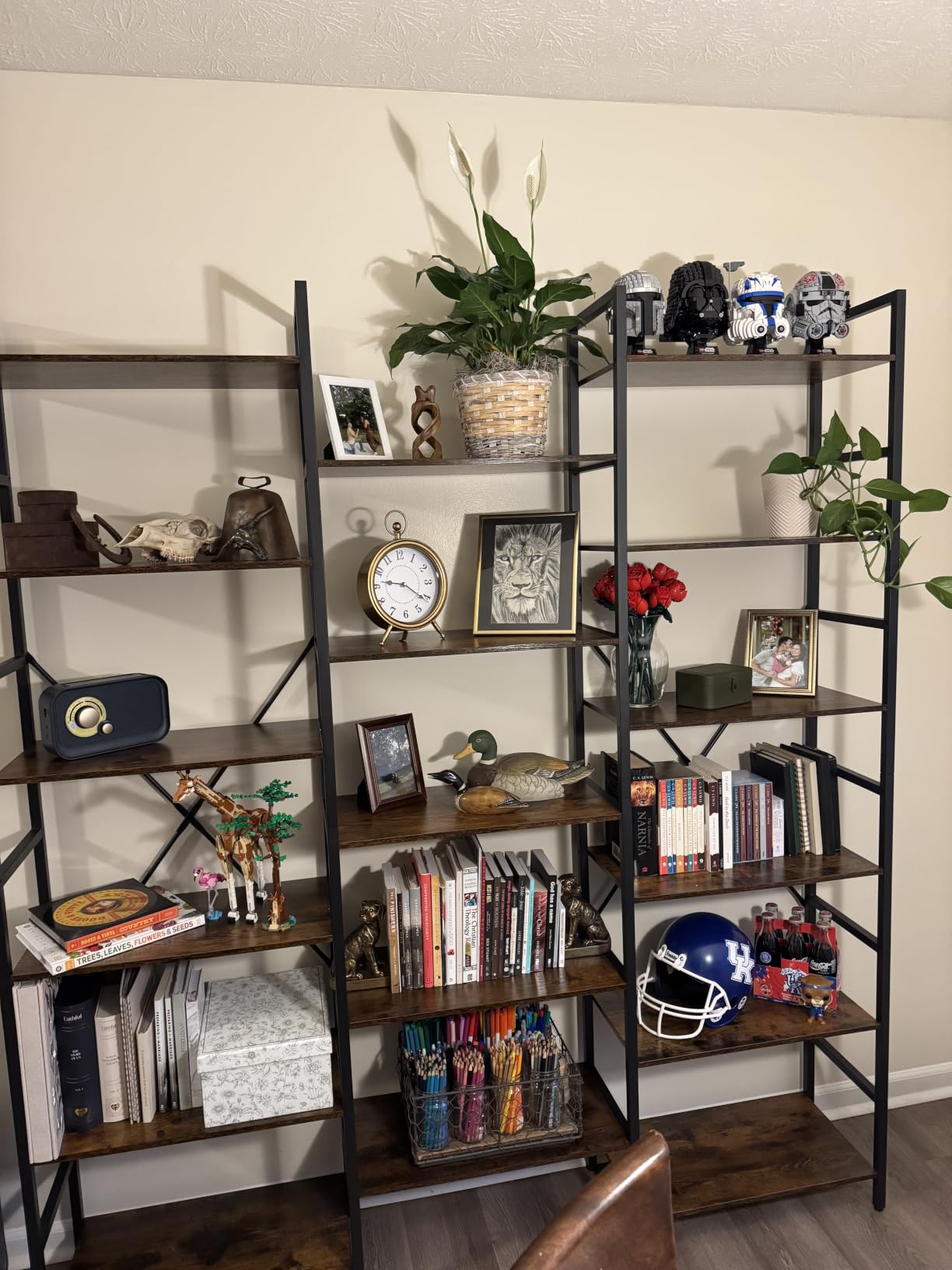 IRONCK Book Shelf 6 Tiers Triple Wide Large 69.3