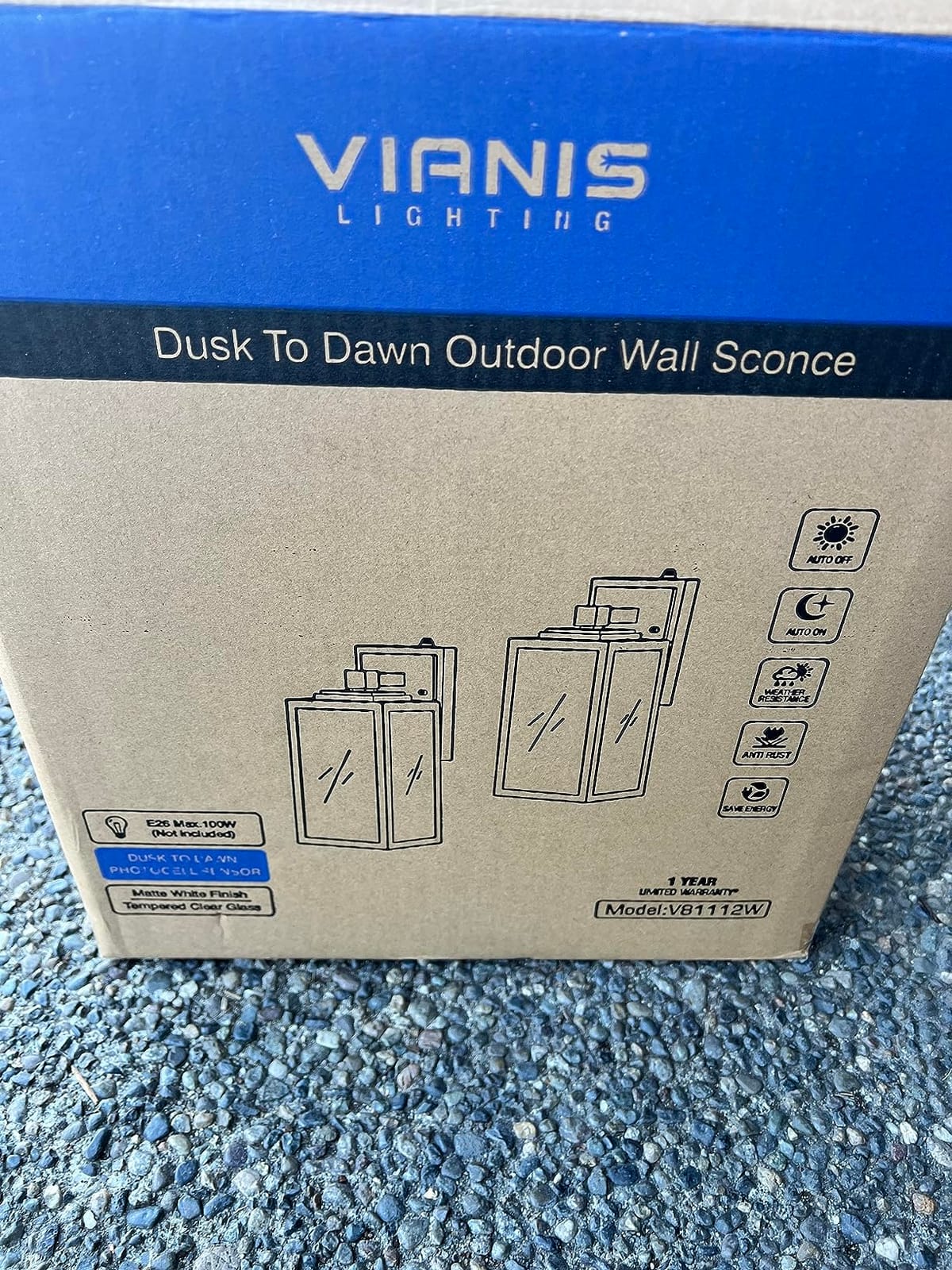VIANIS 2 Pack Dusk to Dawn Sensor Outdoor Wall Lighting, Anti-Rust, Black customer photo 2