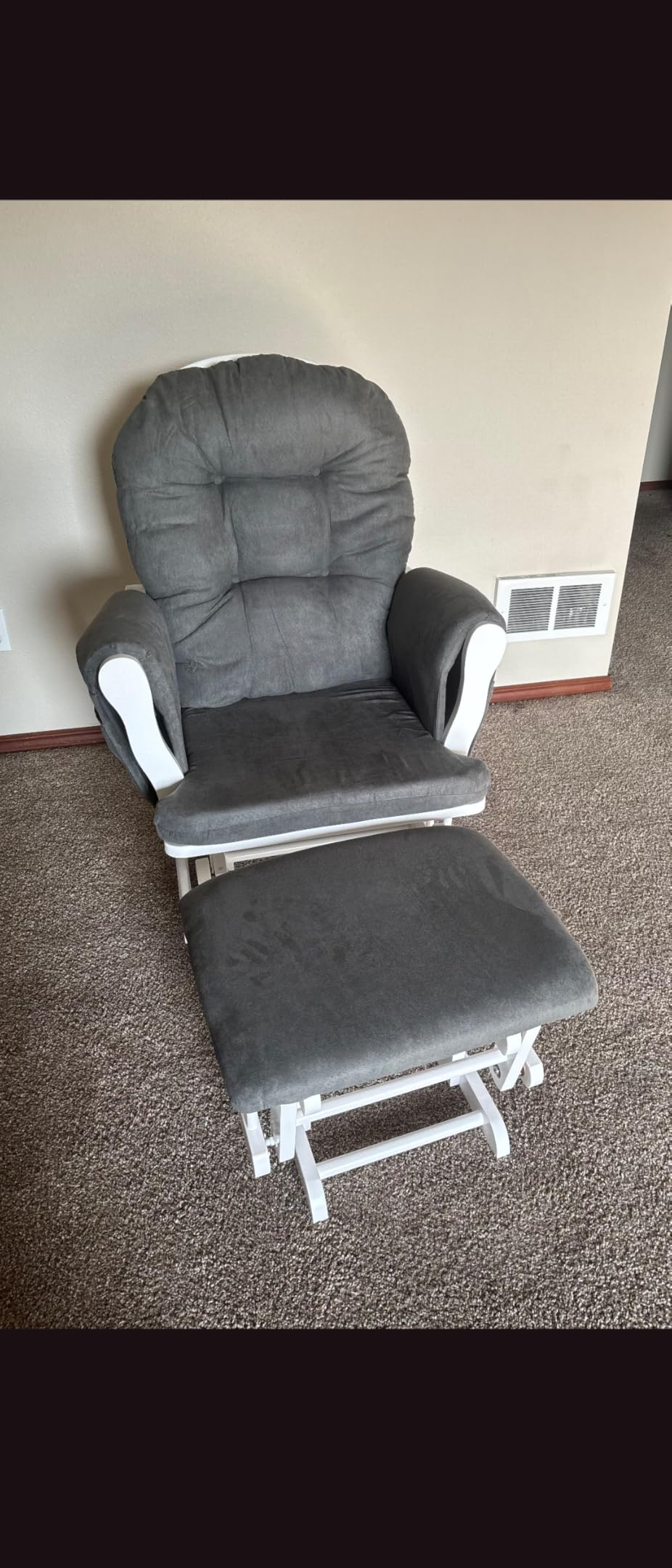 Storkcraft Premium Hoop Glider & Ottoman, Natural/Pink customer photo 2