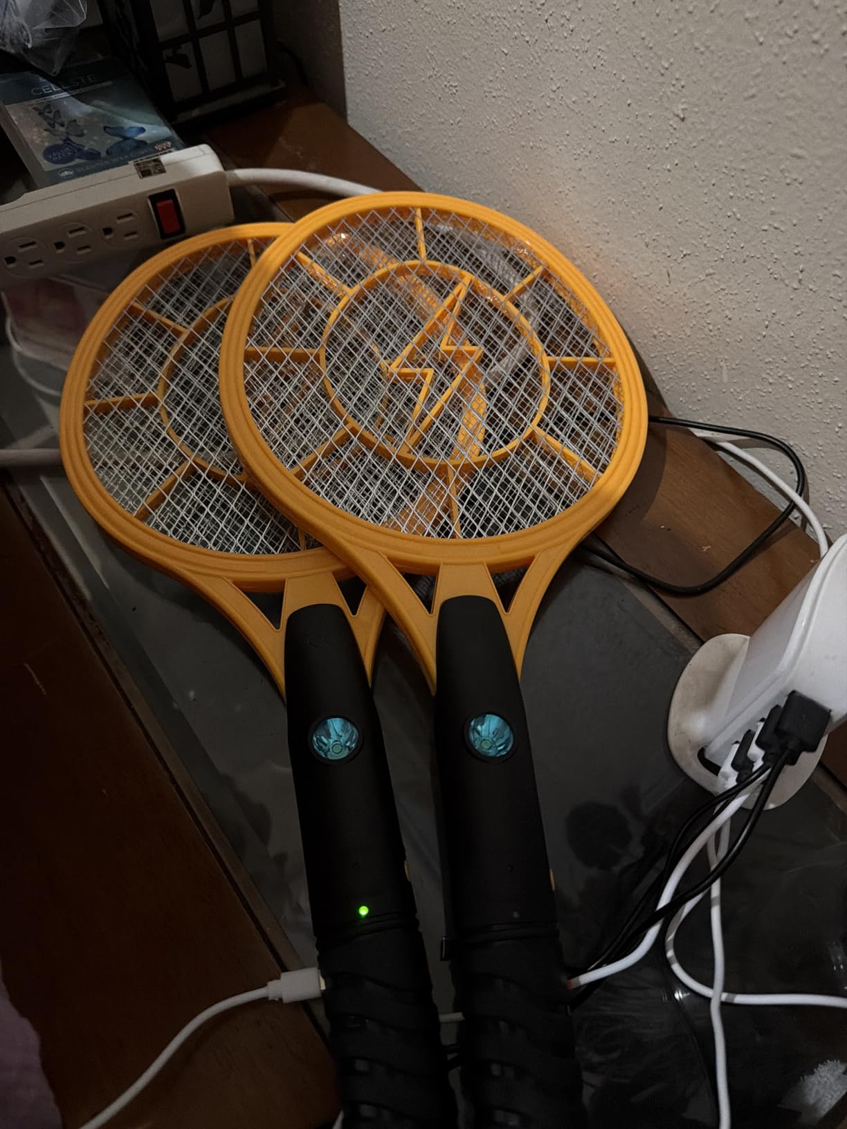 Electric Fly Swatter [Set of 2] Handheld Bug Zapper Racket for Indoor/Outdoor - 4000 Volt Swatter - Instant Bug & Mosquito Killer with Attractant LED Light - USB Rechargeable Portable Fly Zapper. customer photo 2
